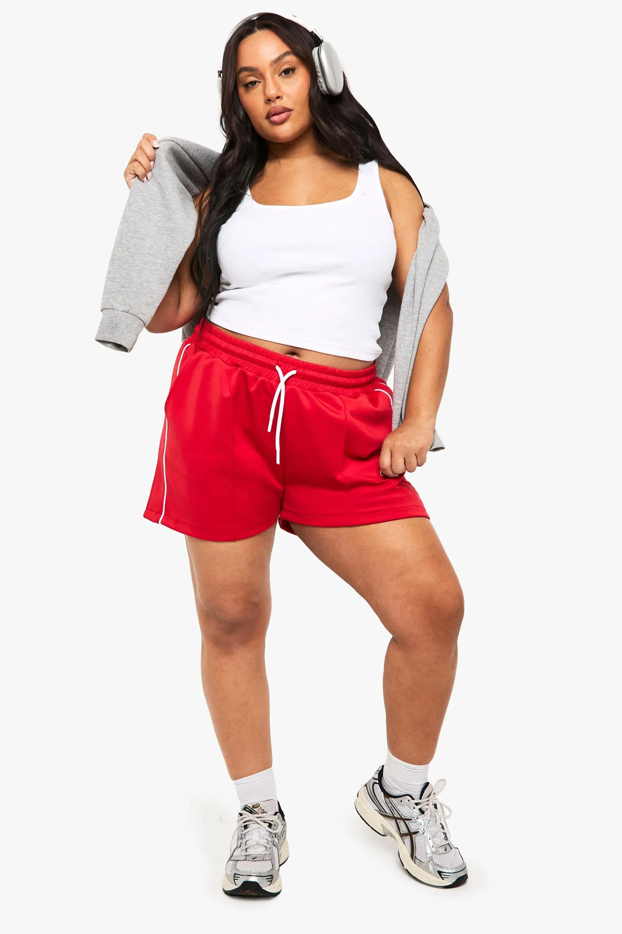 Plus Tricot Side Stripe Shorts