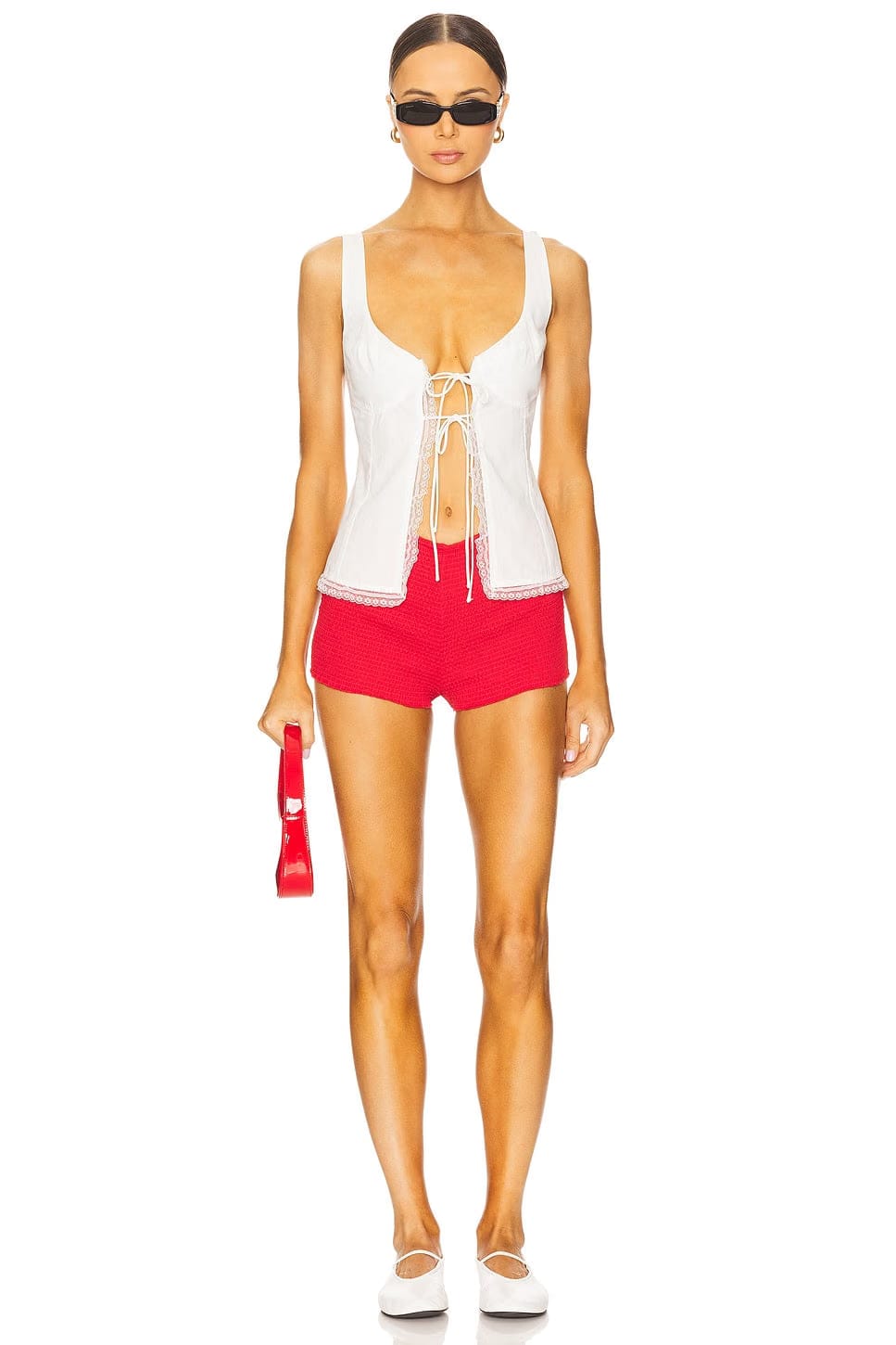 superdown Luisa Frill Short in Red