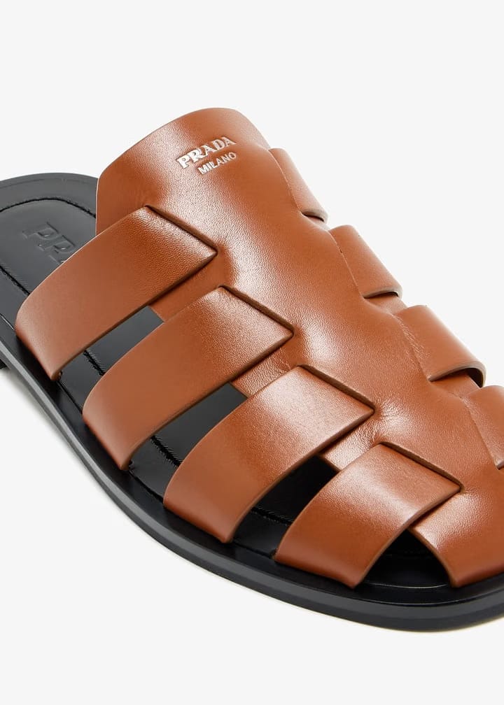 Prada Leather fisherman mules