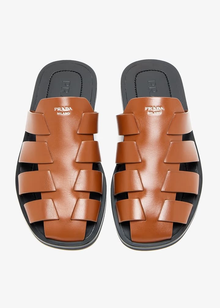 Prada Leather fisherman mules