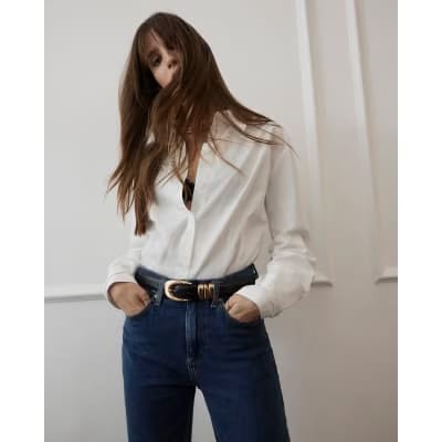 White Long Sleeve Fitted Shirt