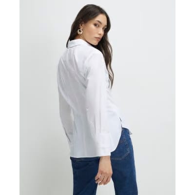 White Long Sleeve Fitted Shirt