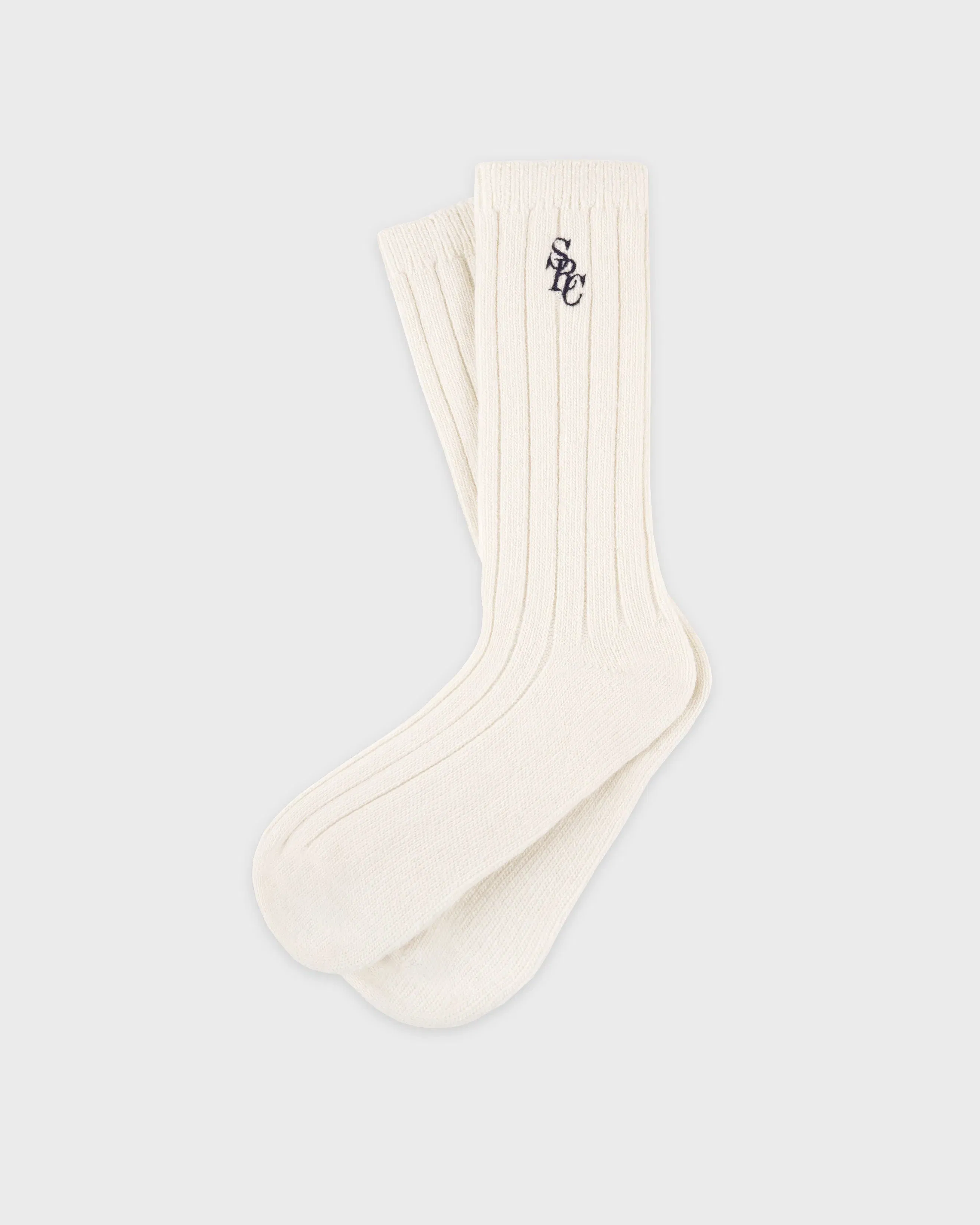 SRC Cashmere Socks - Ecru/Navy