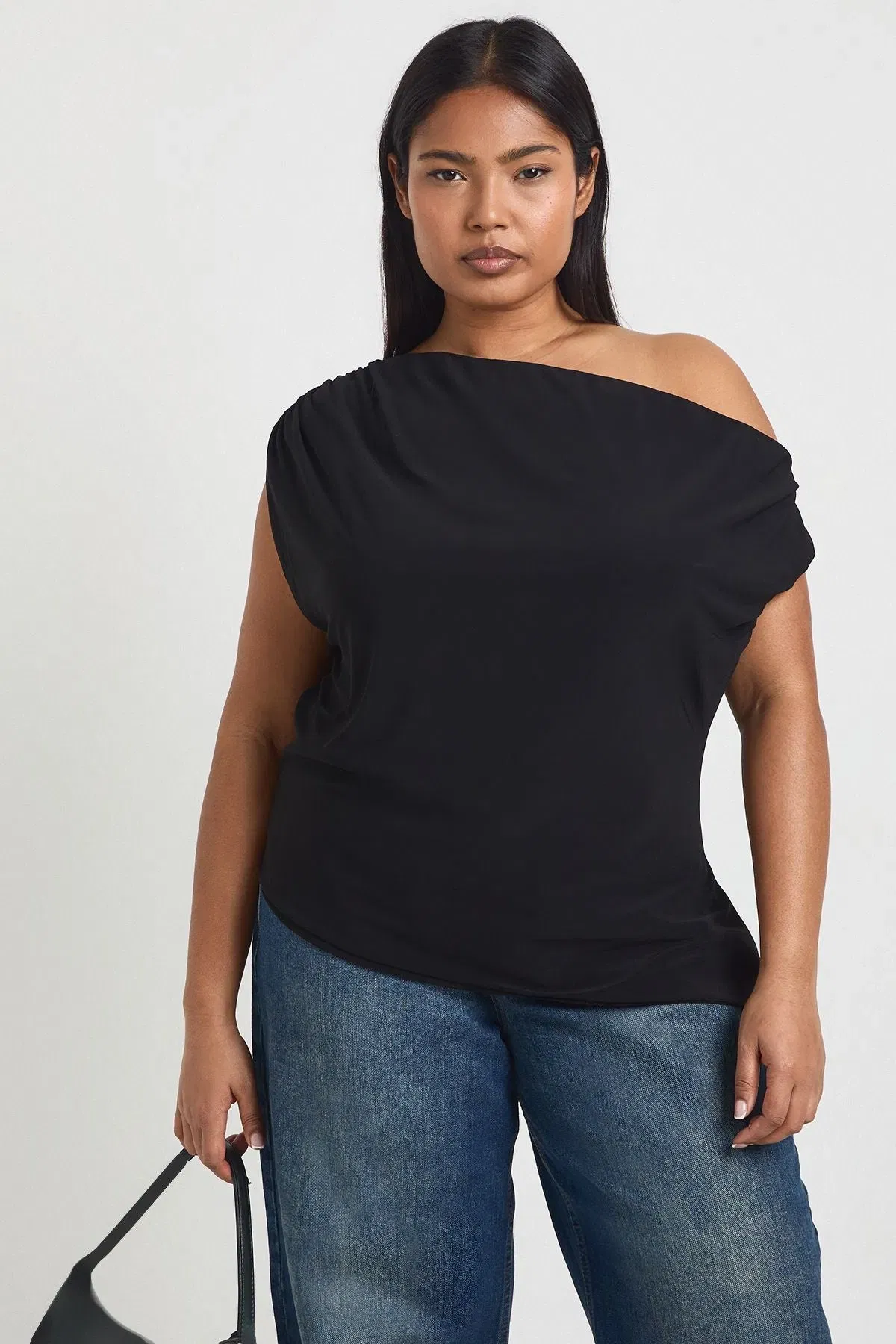 Plus Off The Shoulder Asymmetric Top