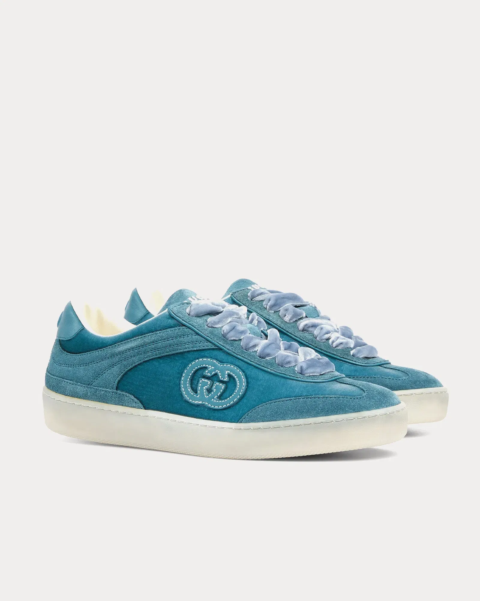 Velvet Dark Teal Low Top Sneakers