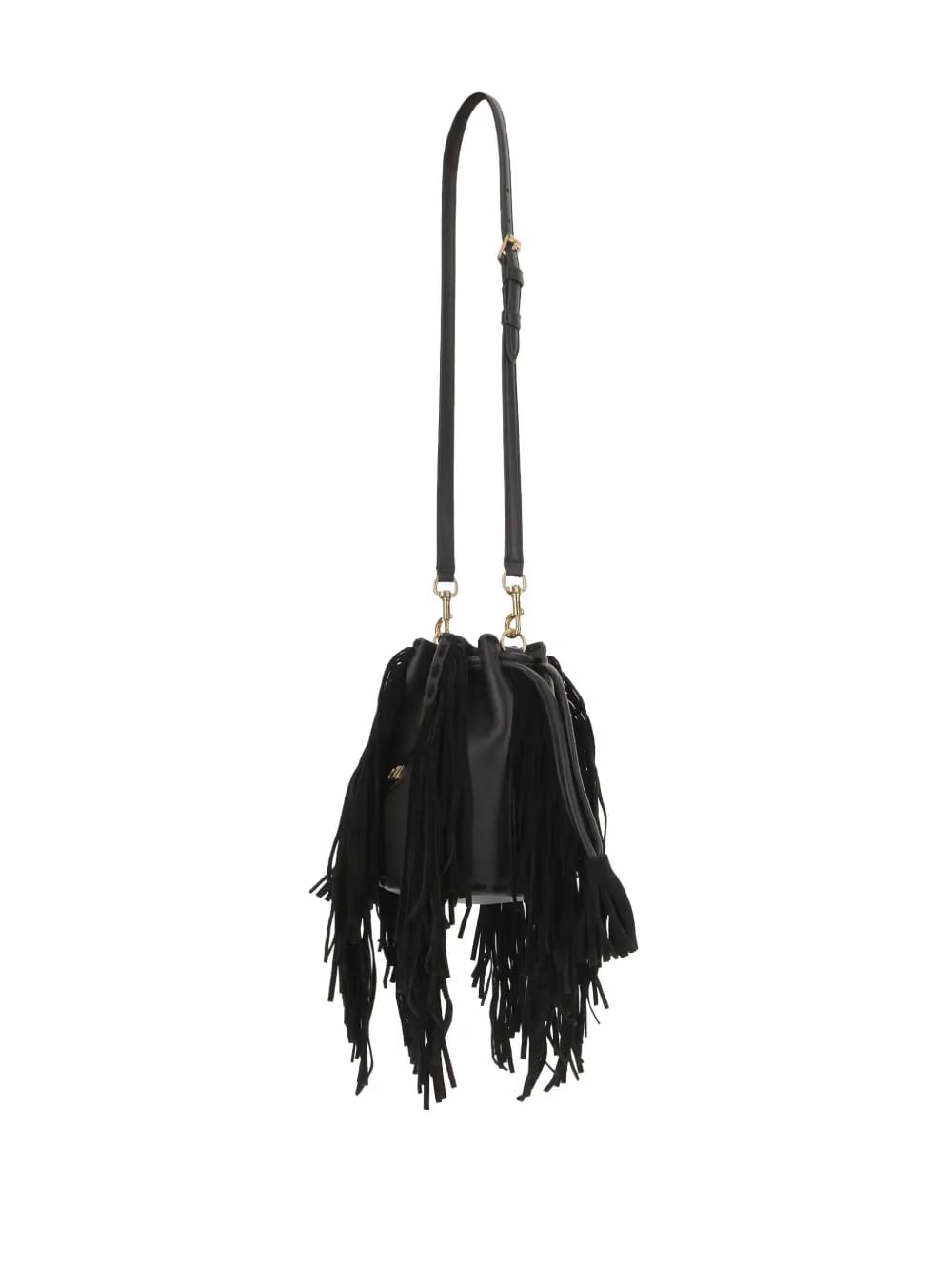 fringed leather shoulder bag