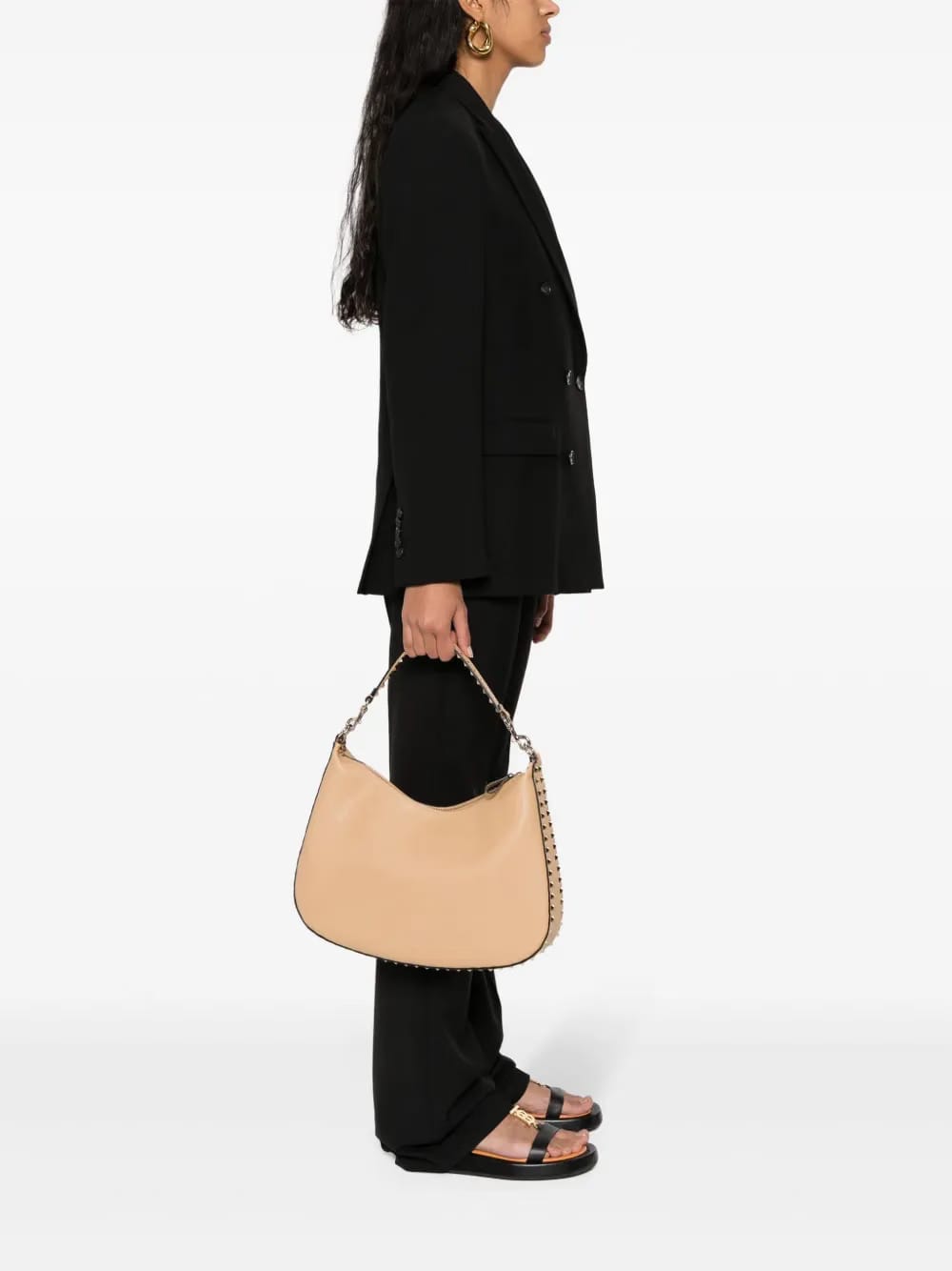 Rockstud leather cross body bag