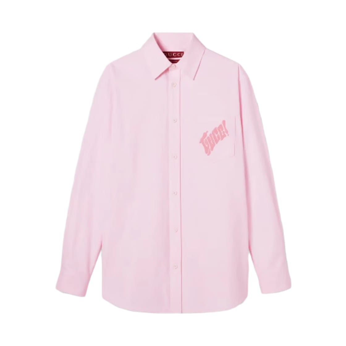 Gucci Embroidered Oxford Cotton Shirt Light Pink