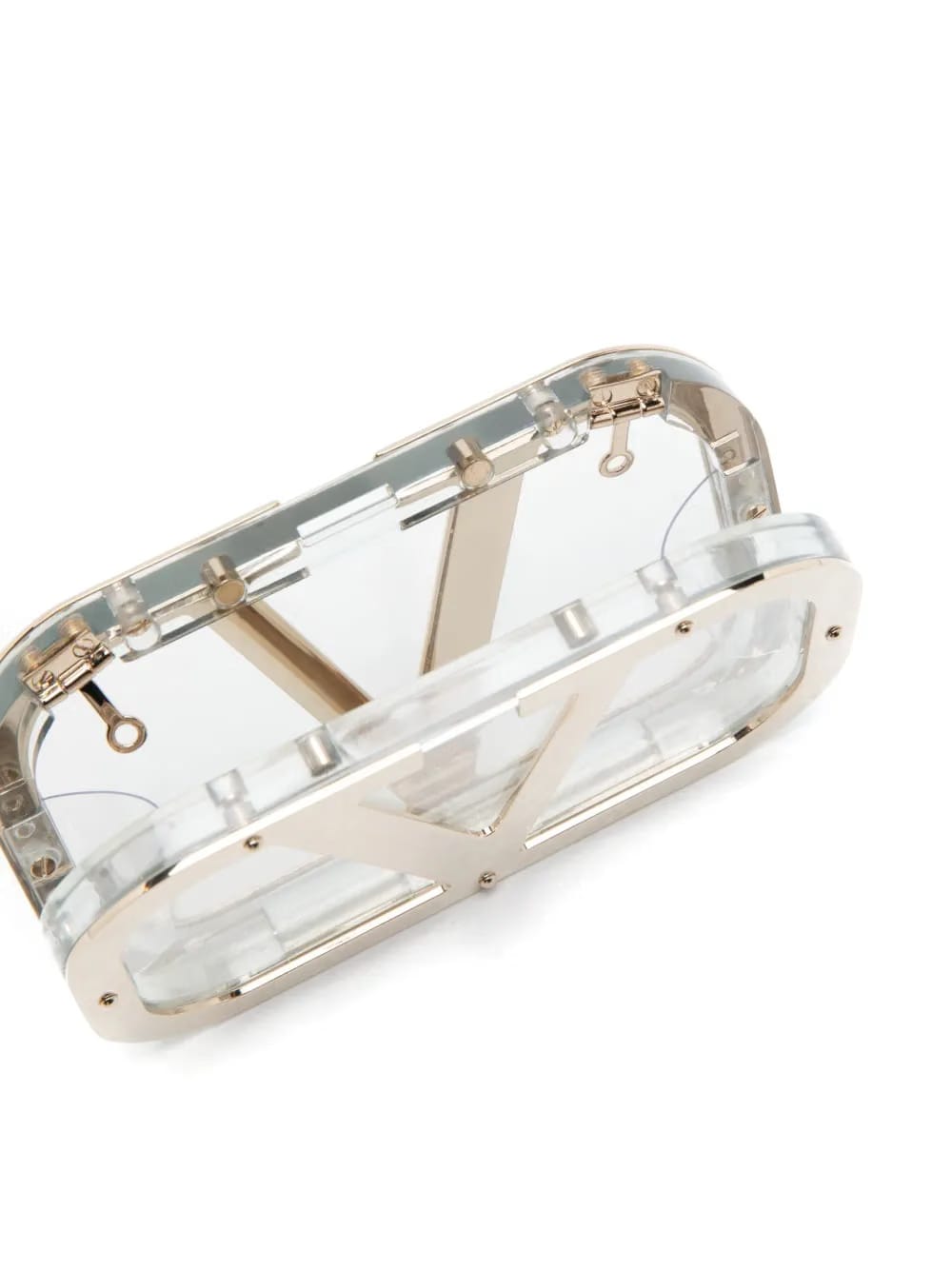 logo-plaque clear clutch