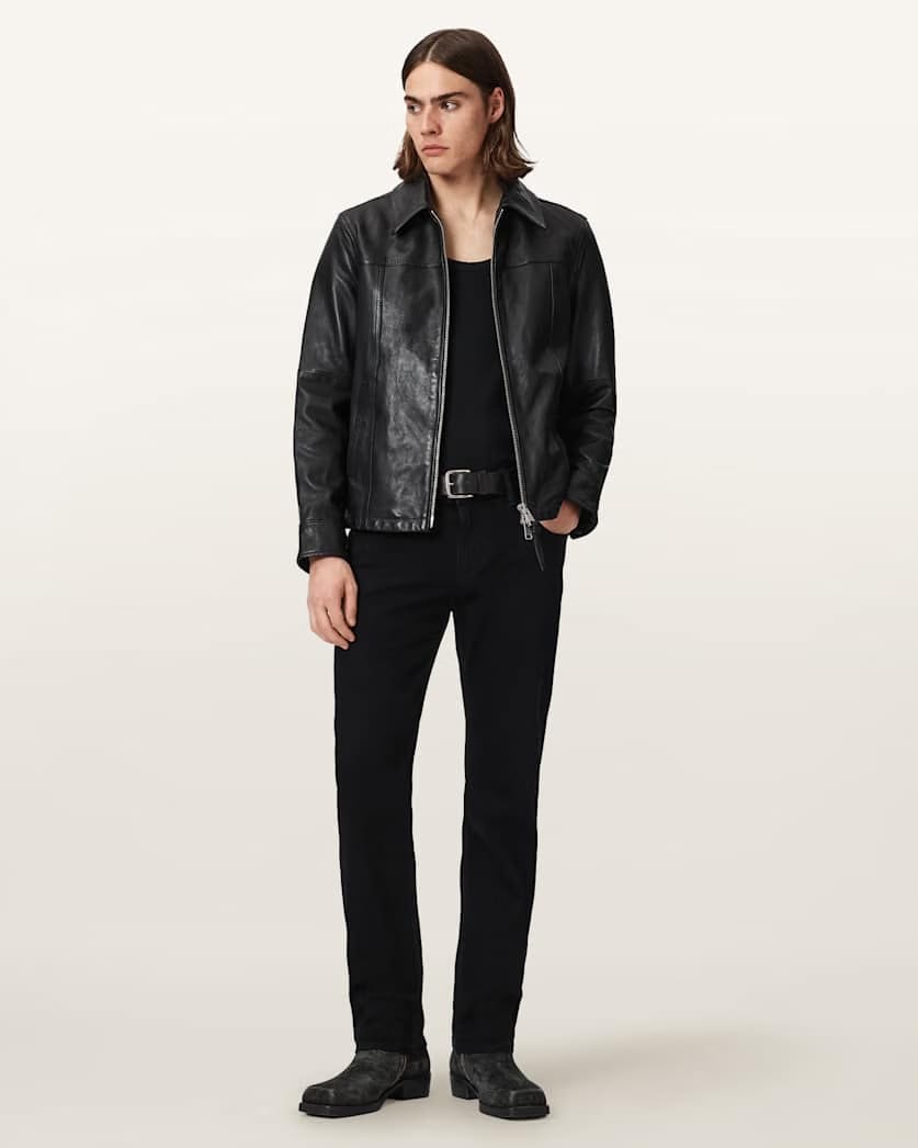 AllSaints Sid Comfort Denim Skinny Jeans Jet Black