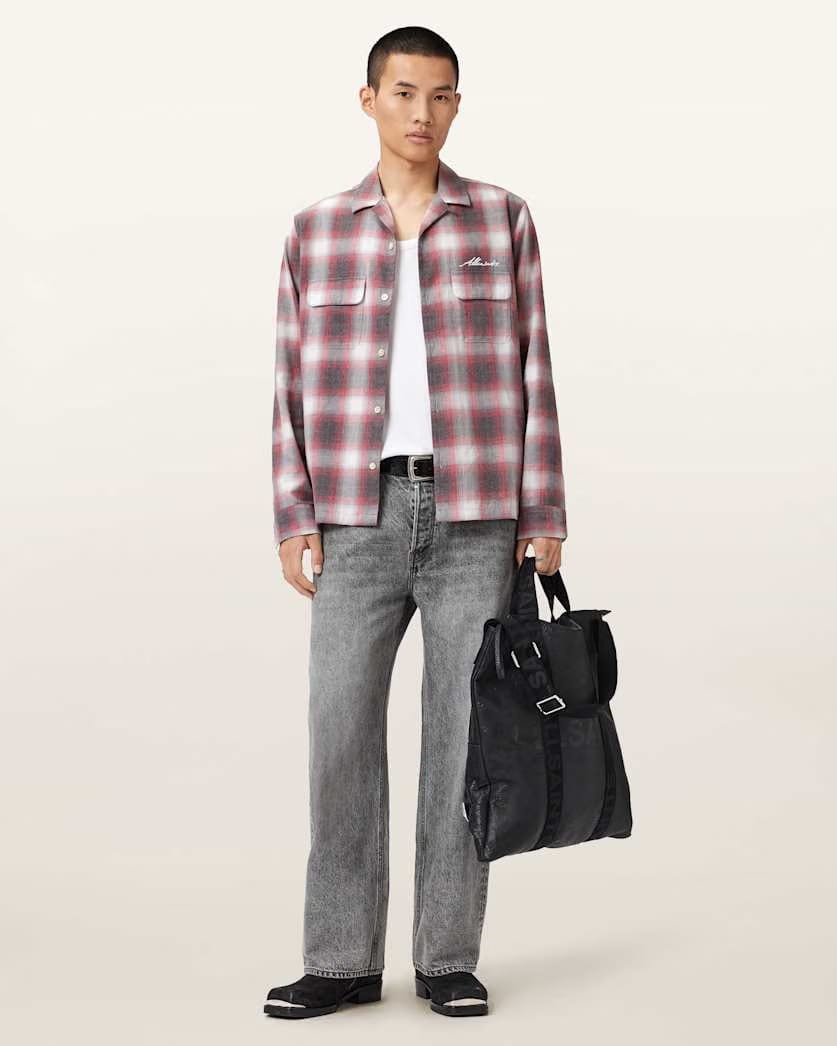 AllSaints Shams Long Sleeve Shirt Claret Red