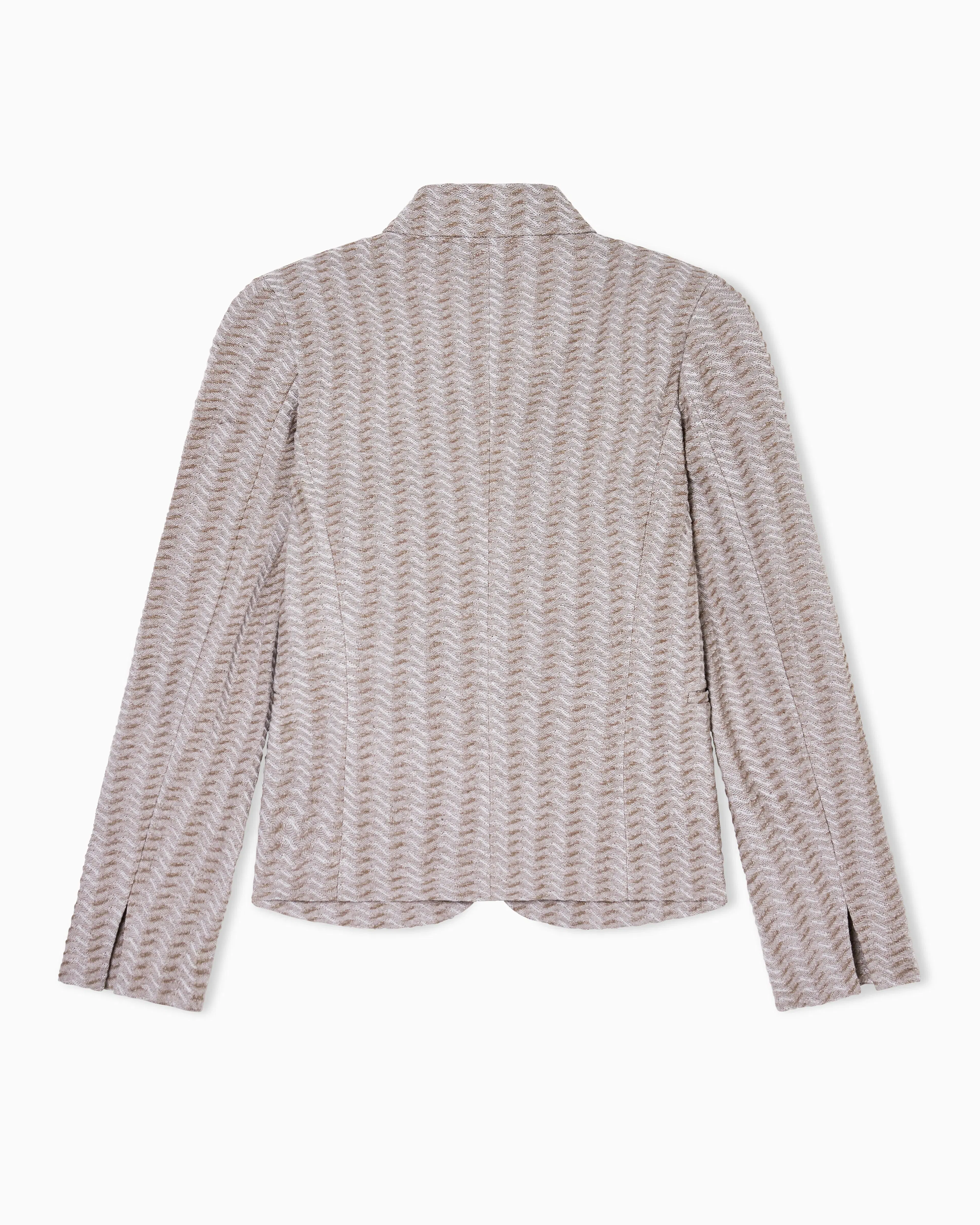 Emporio Armani Jacquard jersey knit jacket with an embossed wave design