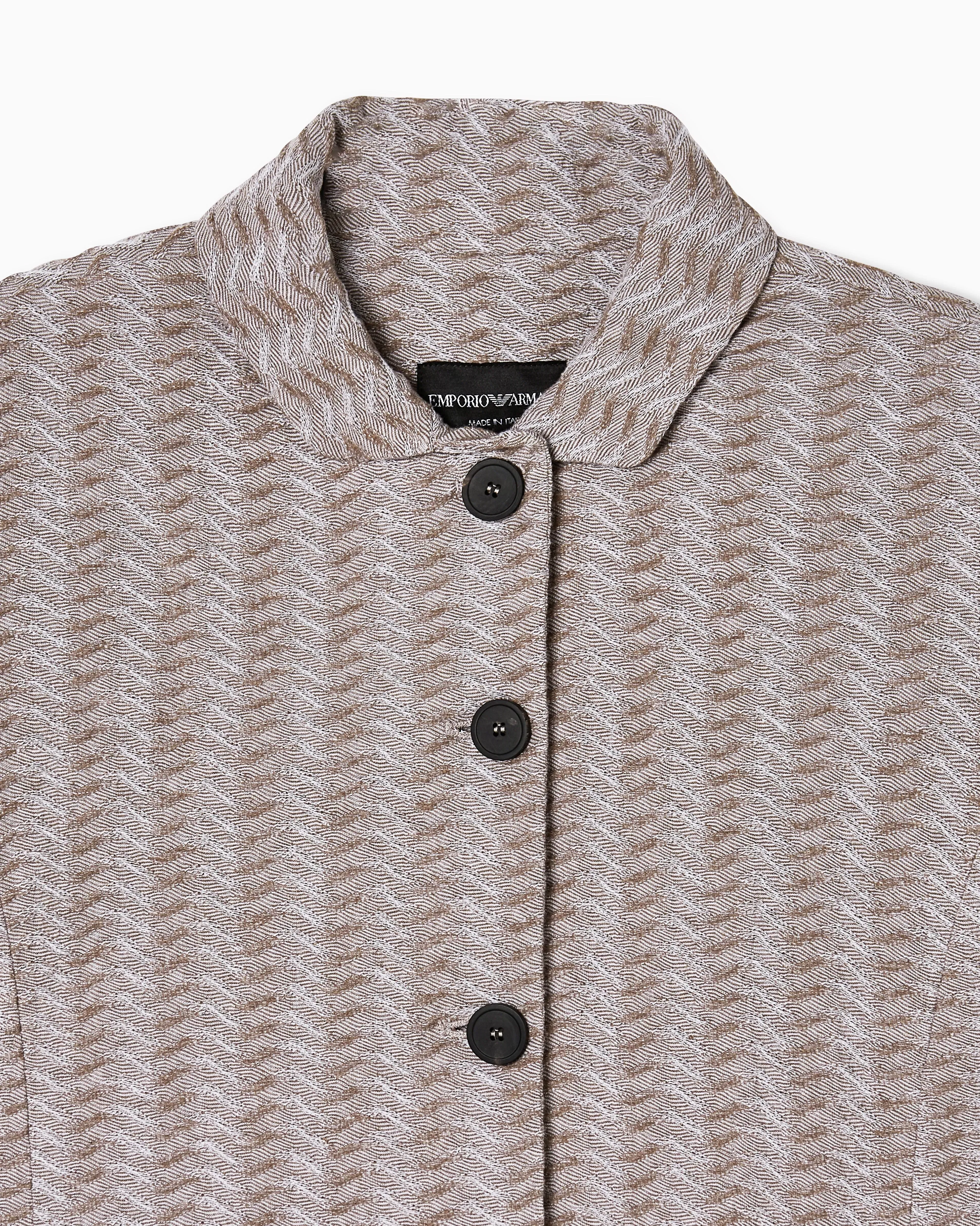 Emporio Armani Jacquard jersey knit jacket with an embossed wave design