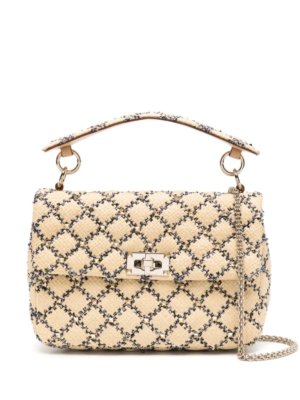 Rockstud woven tote bag