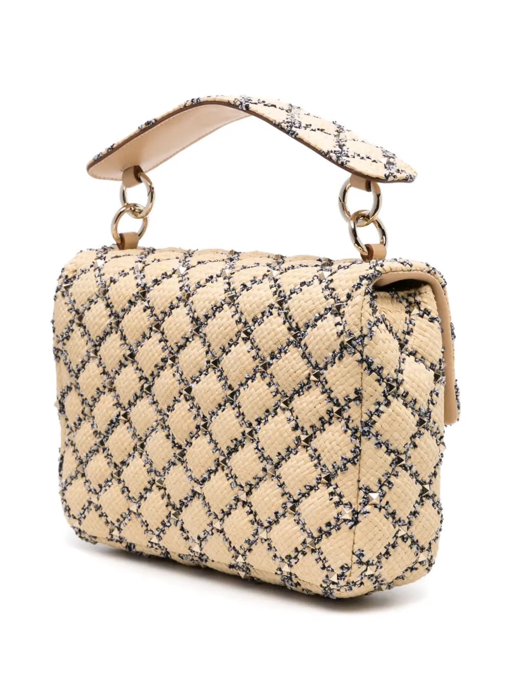 Rockstud woven tote bag