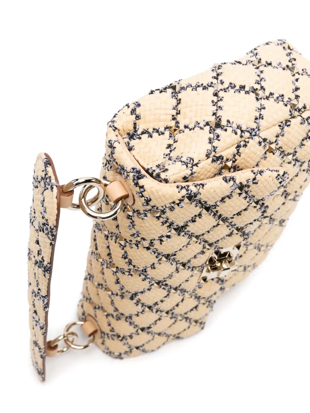 Rockstud woven tote bag