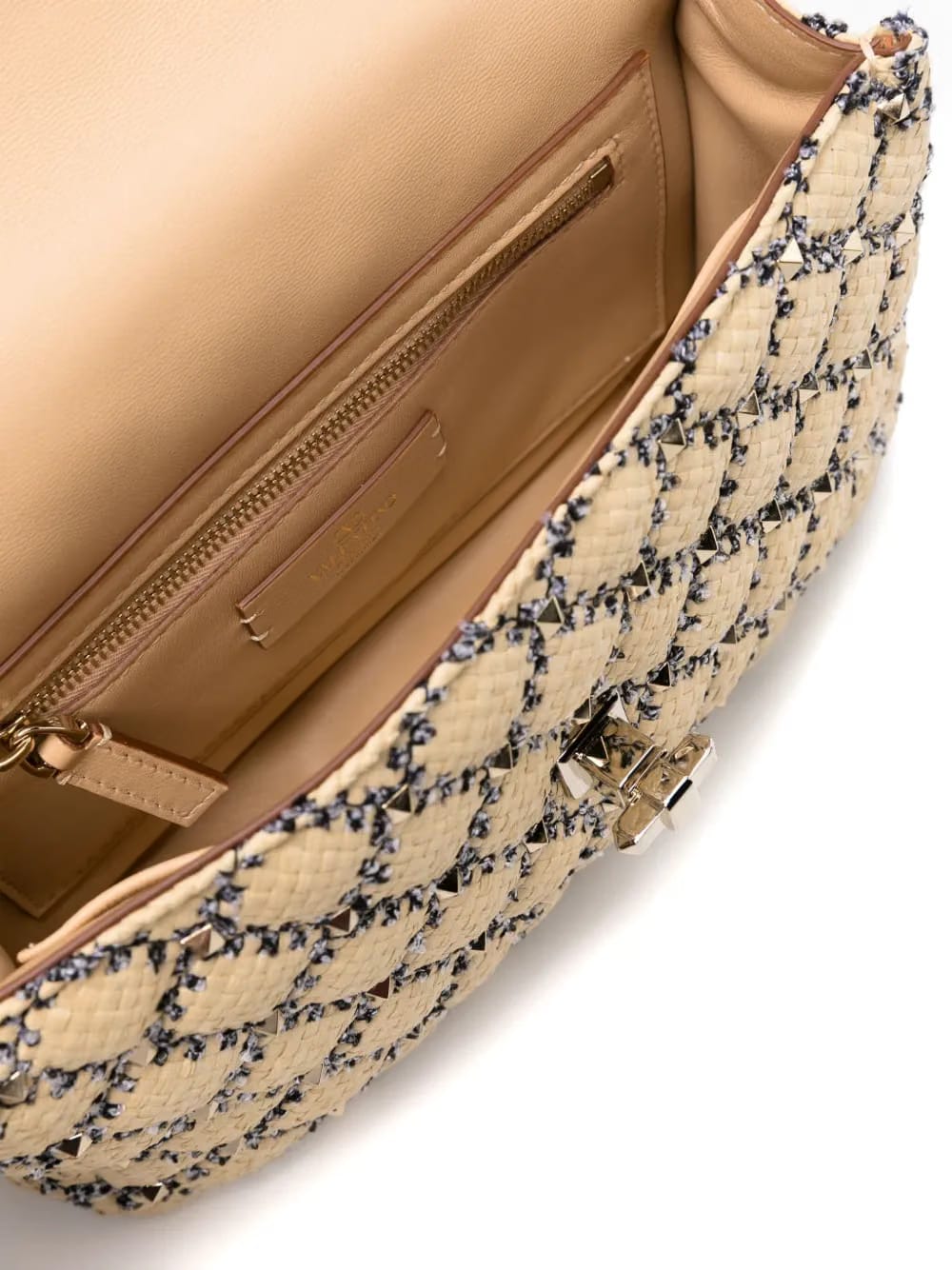 Rockstud woven tote bag
