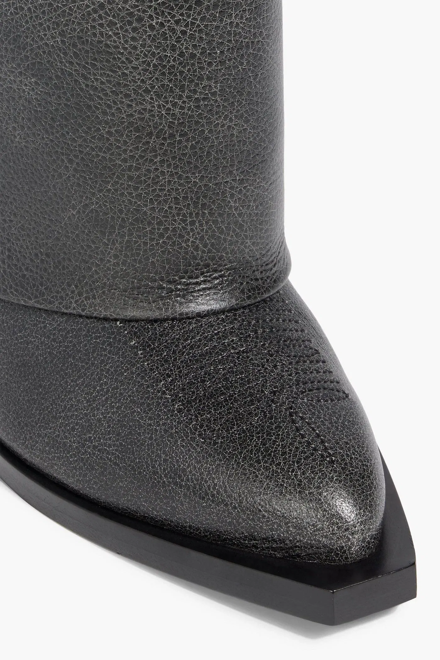 Givenchy Shark Lock Textured-Leather Knee Boots Black Women's