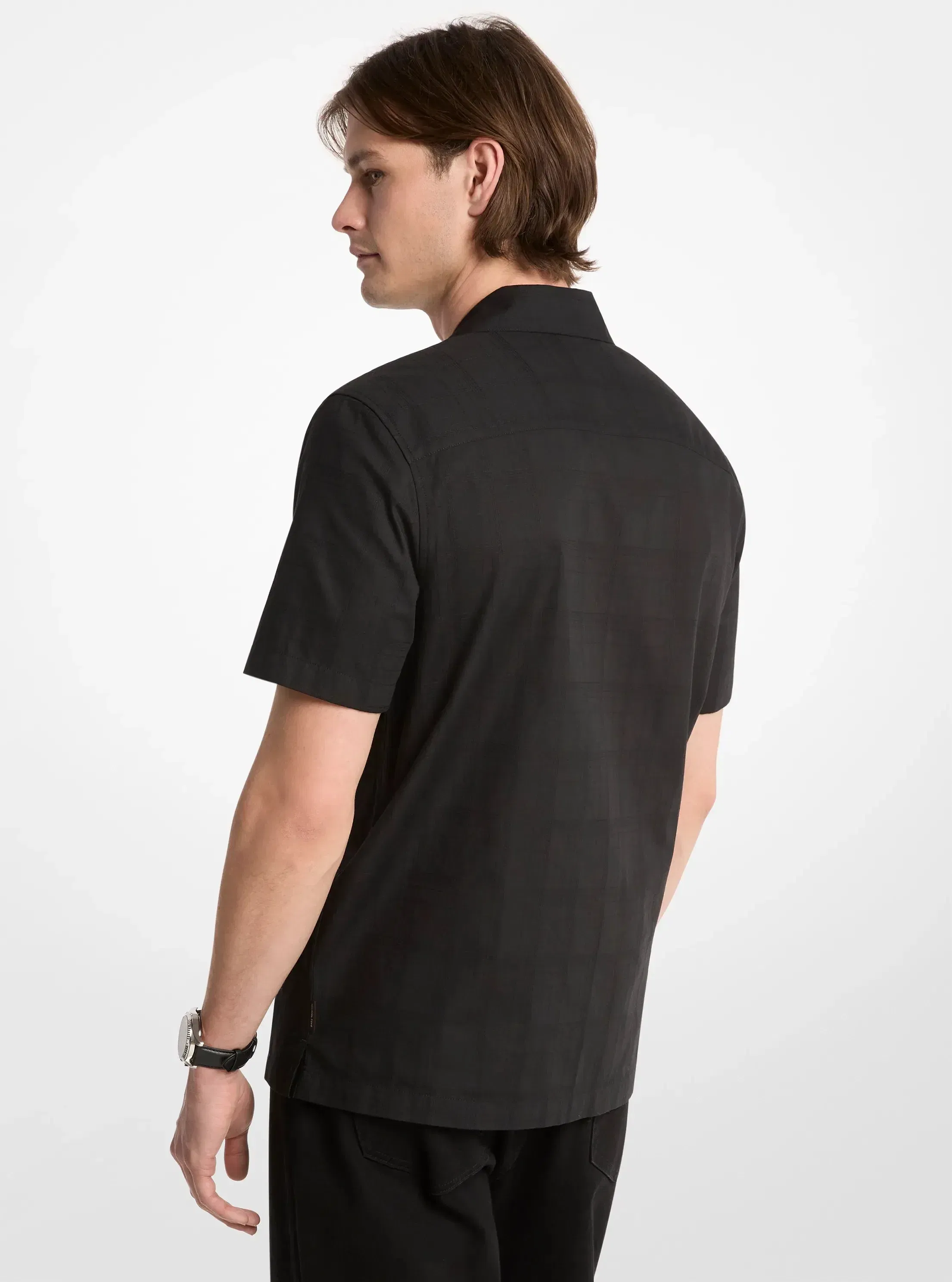 Michael Kors Cotton Short-Sleeve Shirt BLACK