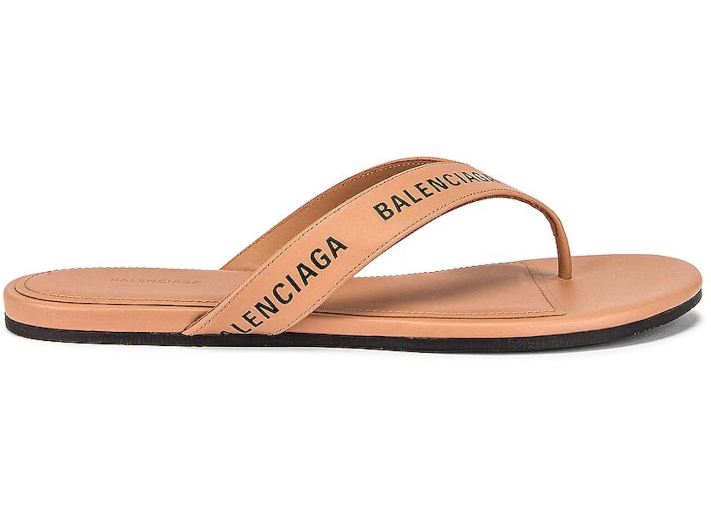 Balenciaga Round Flip-Flop Beige Black