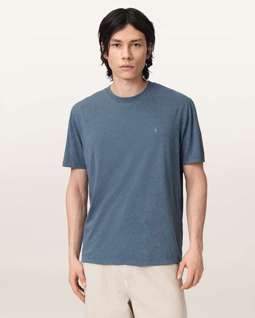 AllSaints Saka Short Sleeve Ramskull Cotton T Shirt Sunbaked Pink