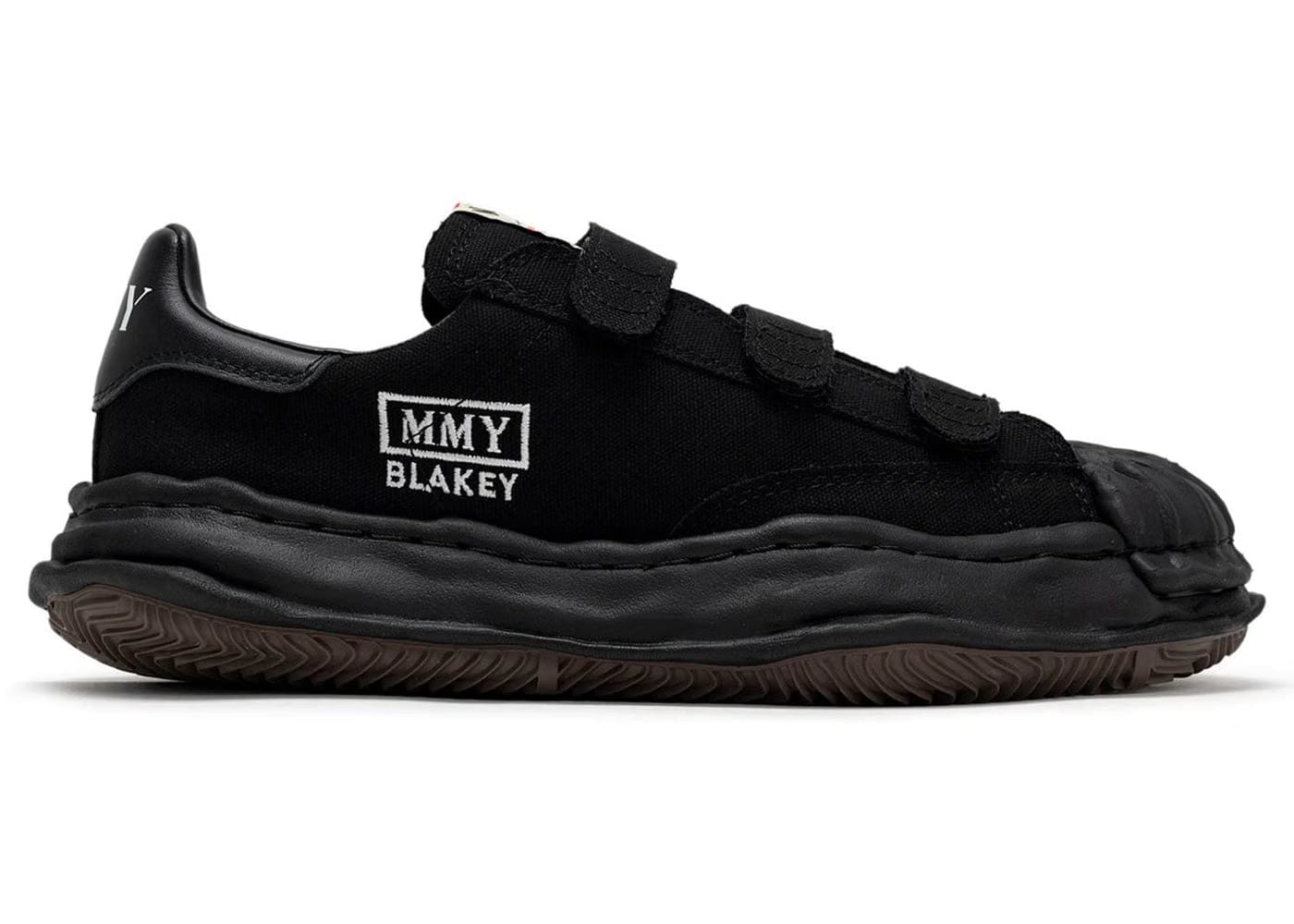 Maison Mihara Yasuhiro Blakey Og Sole Canvas Low Velcro Triple Black