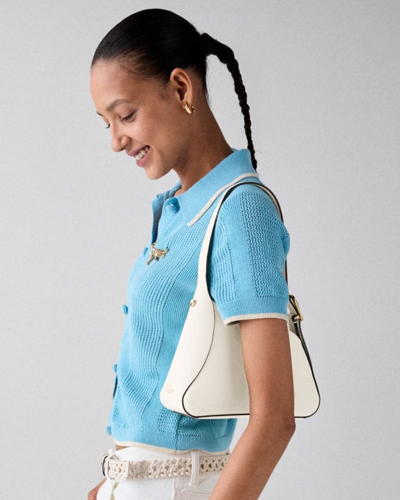 KateSpade 454 Sculpted Shoulder Bag Meringue