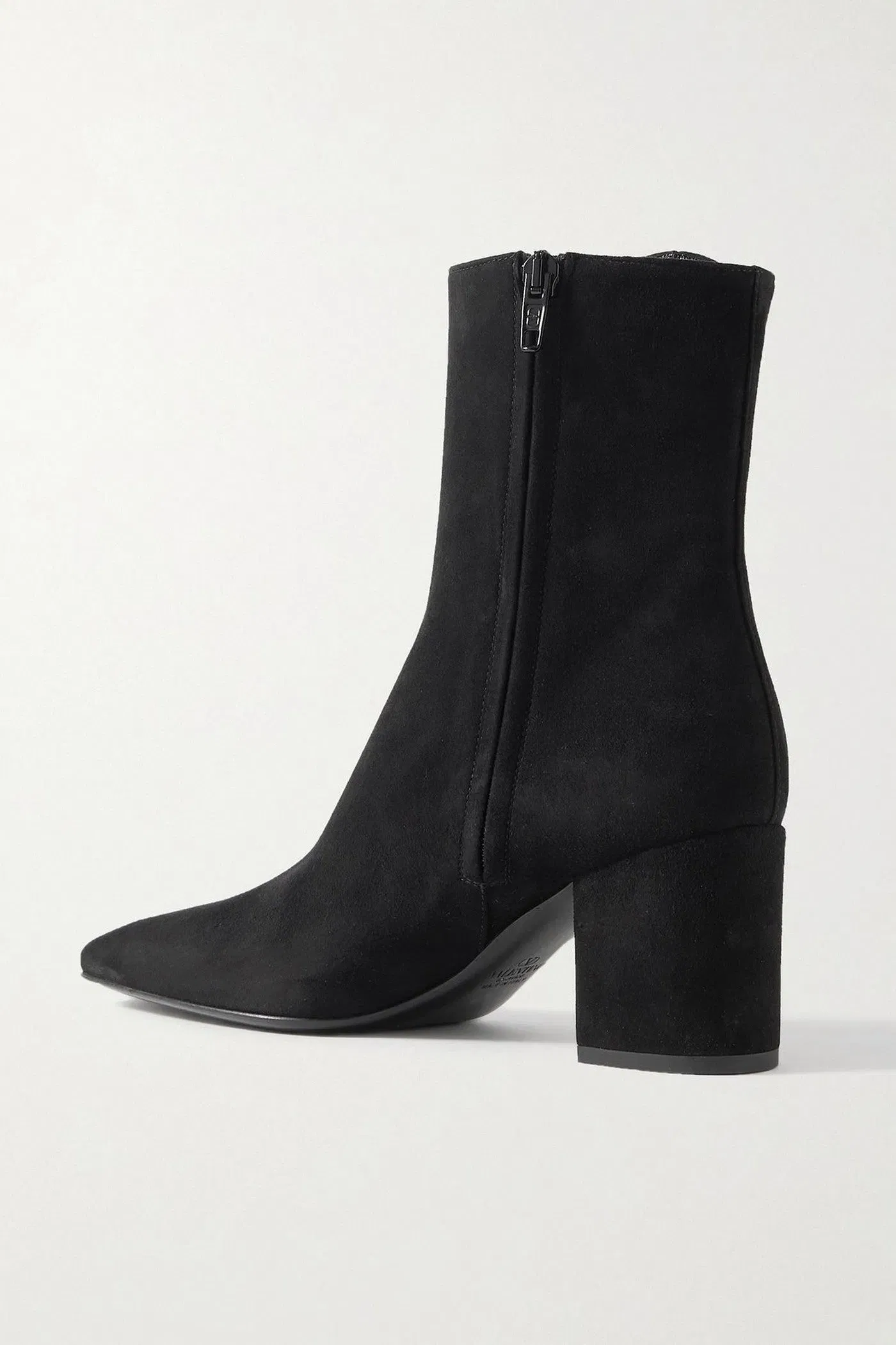 Valentino Garavani Vlogo Bold 70 Embellished Suede Ankle Boots Black Women's