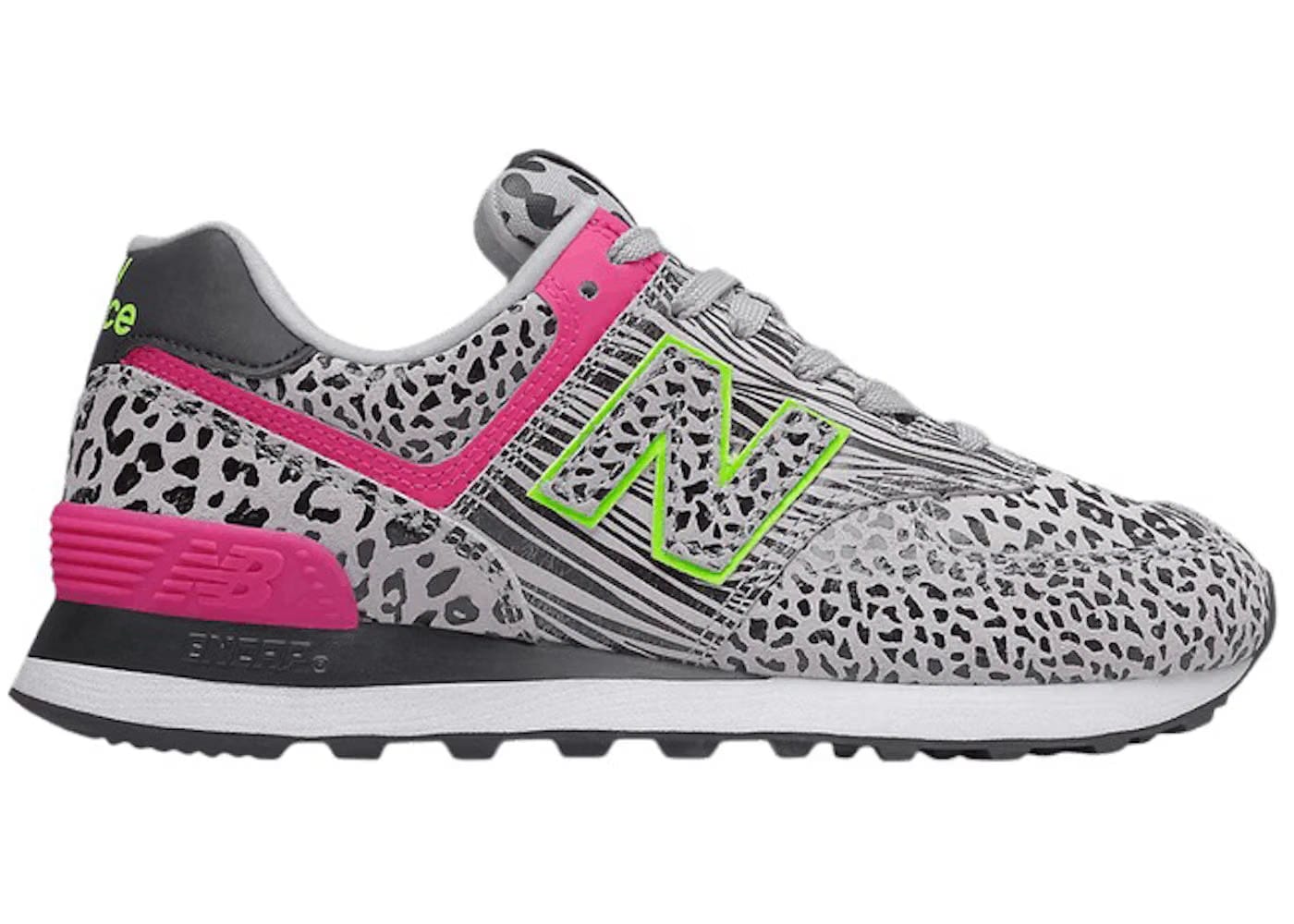 New Balance 574 Cheetah Print Black Grey Womens