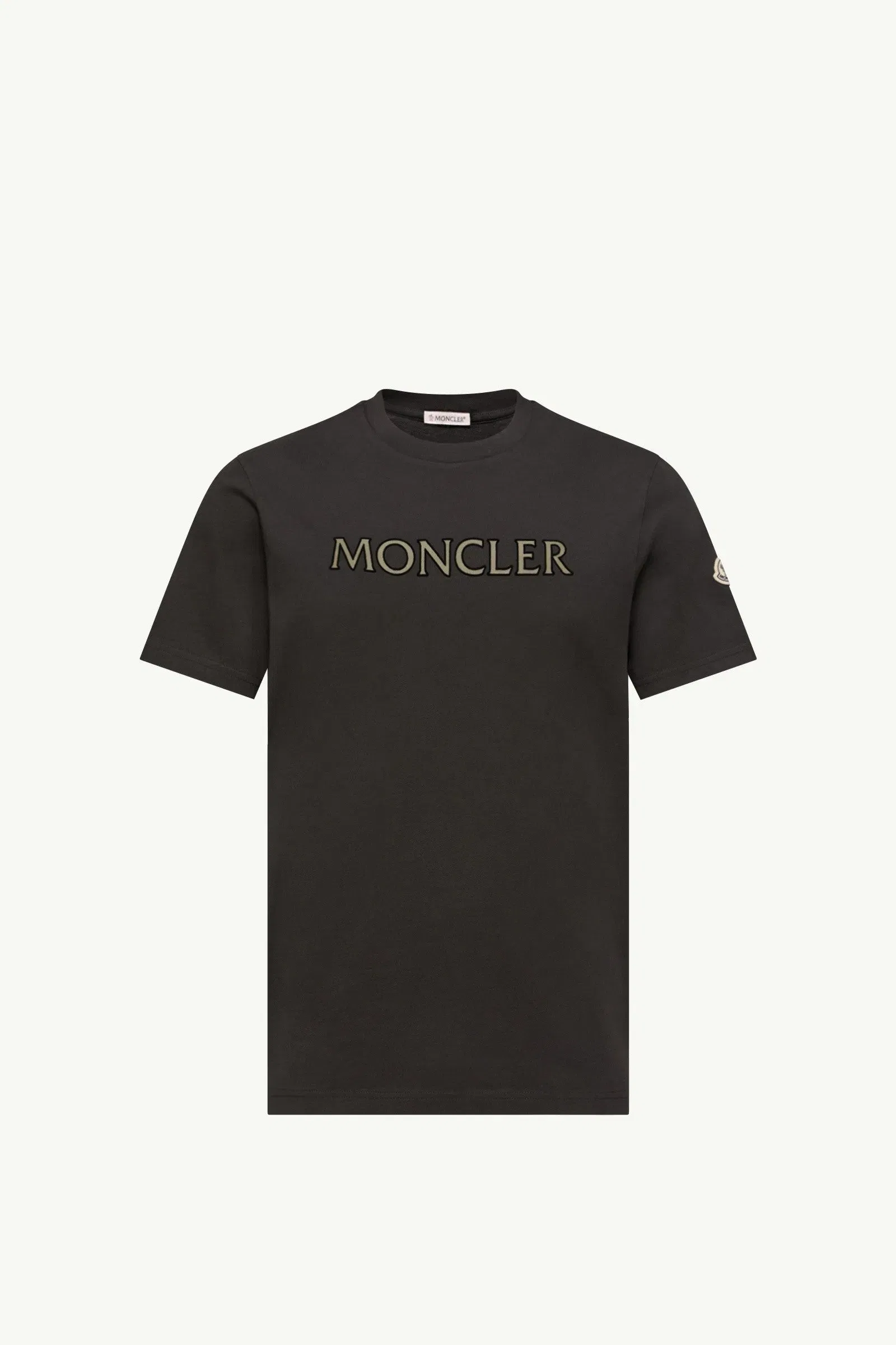 Moncler Logo Print Cotton T-Shirt Black Black