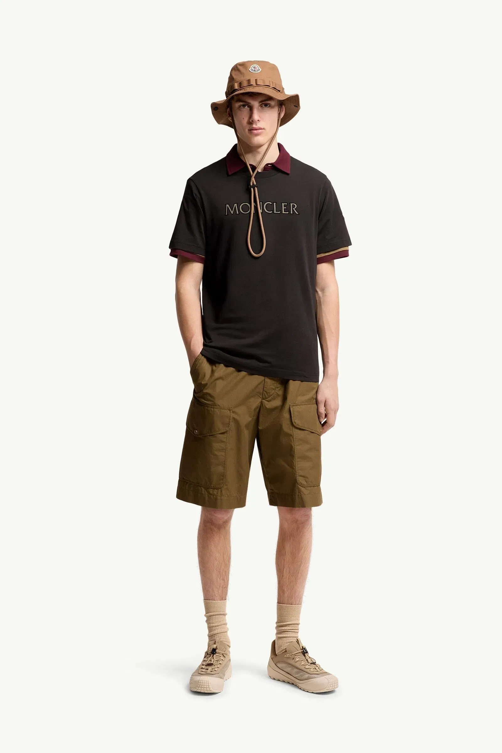 Moncler Logo Print Cotton T-Shirt Black Black