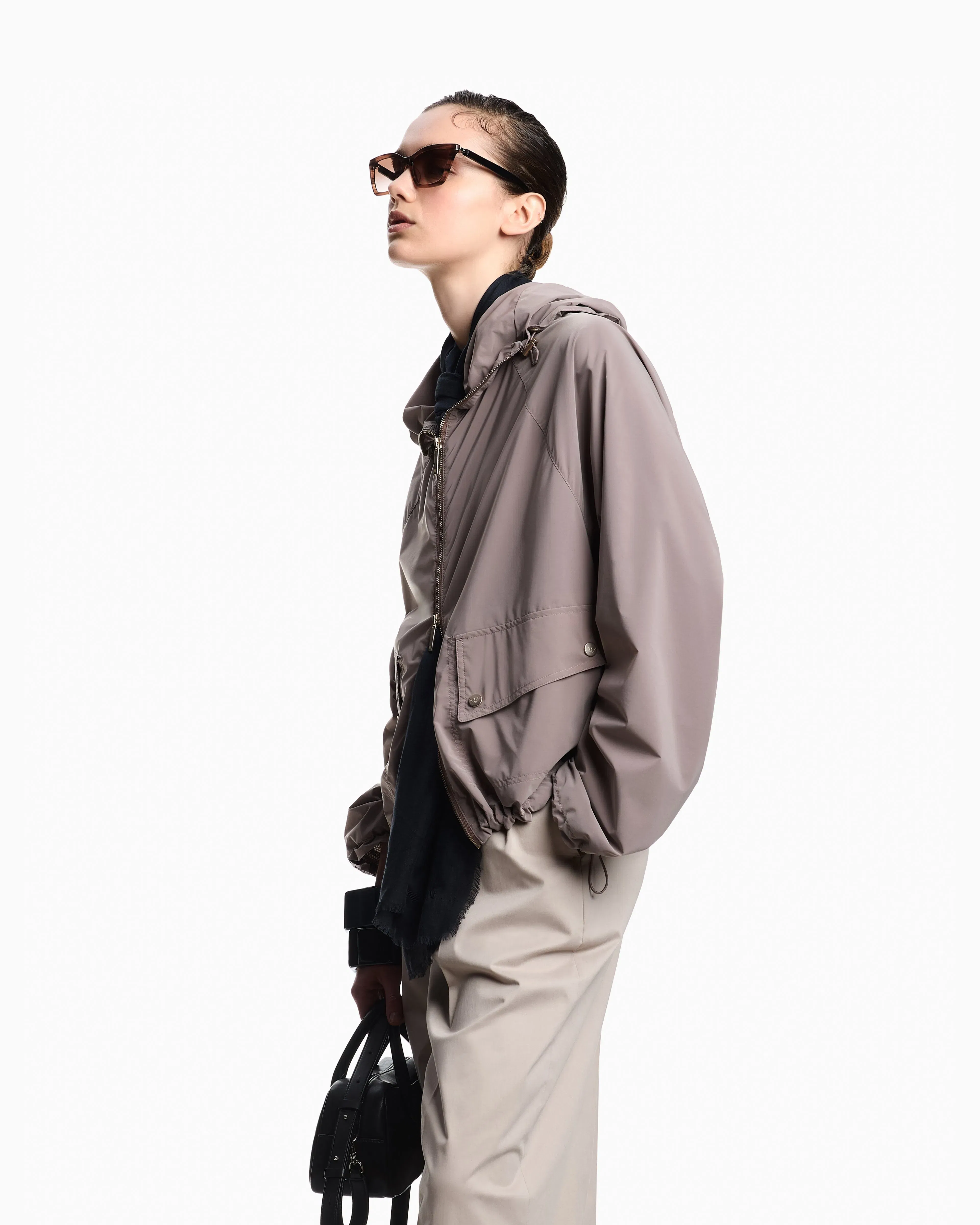 Emporio Armani Full-zip nylon blouson with hood