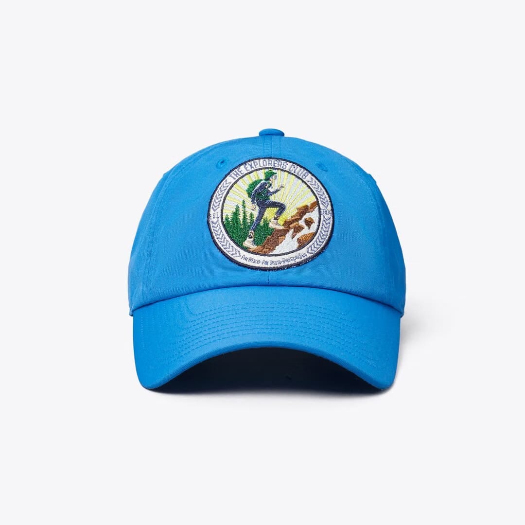 Tory Burch The Explorers Club Baseball Cap Bay Blue