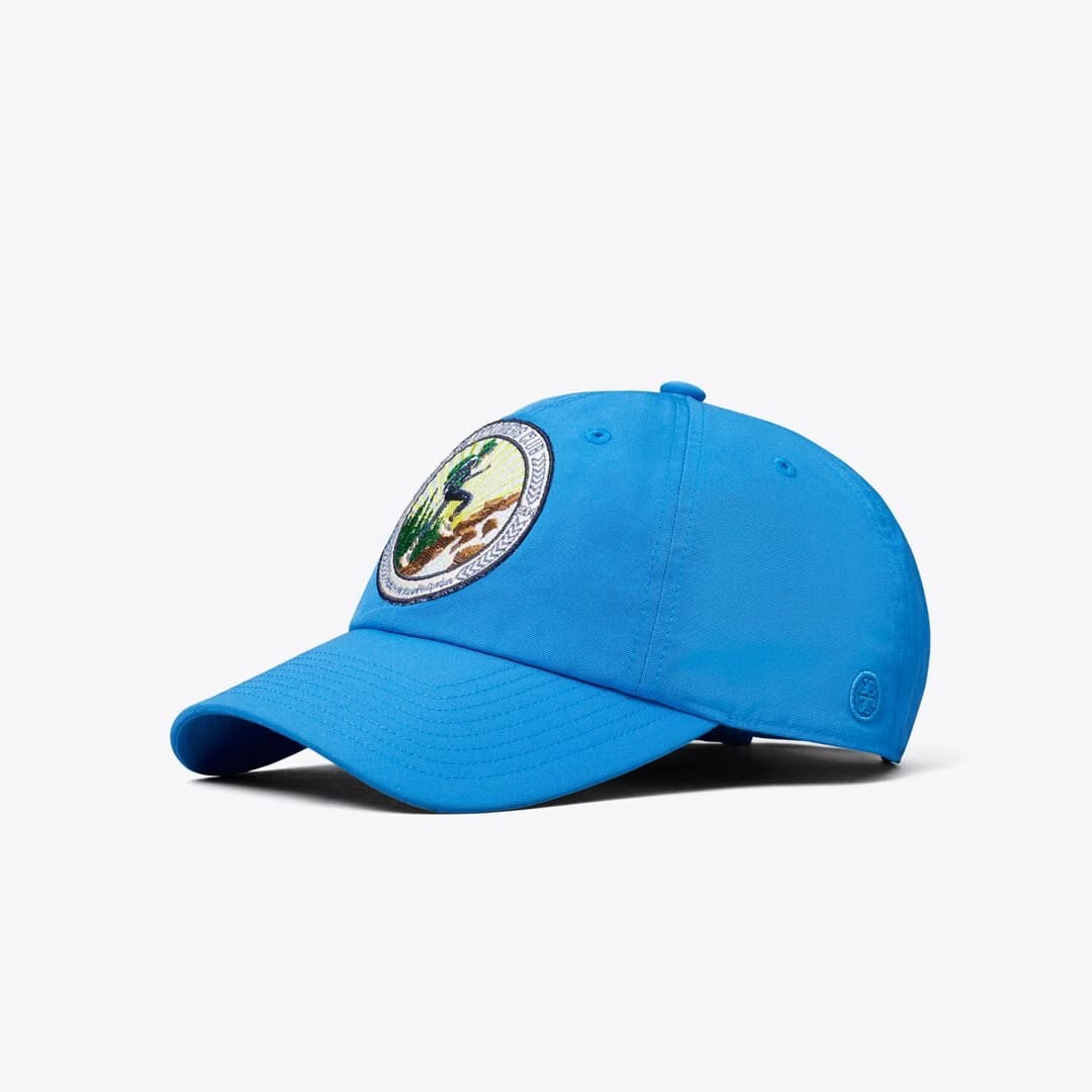 Tory Burch The Explorers Club Baseball Cap Bay Blue