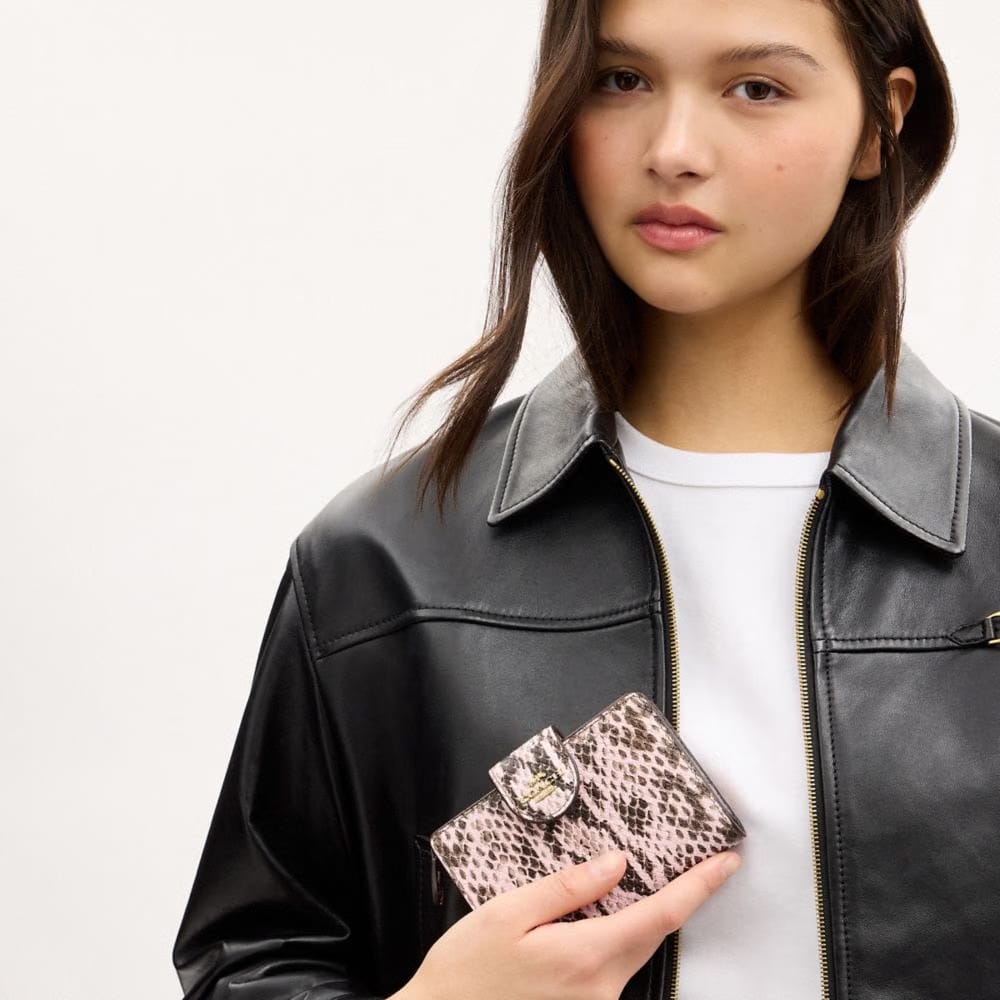Coach Medium Corner Zip Wallet Gold Pink