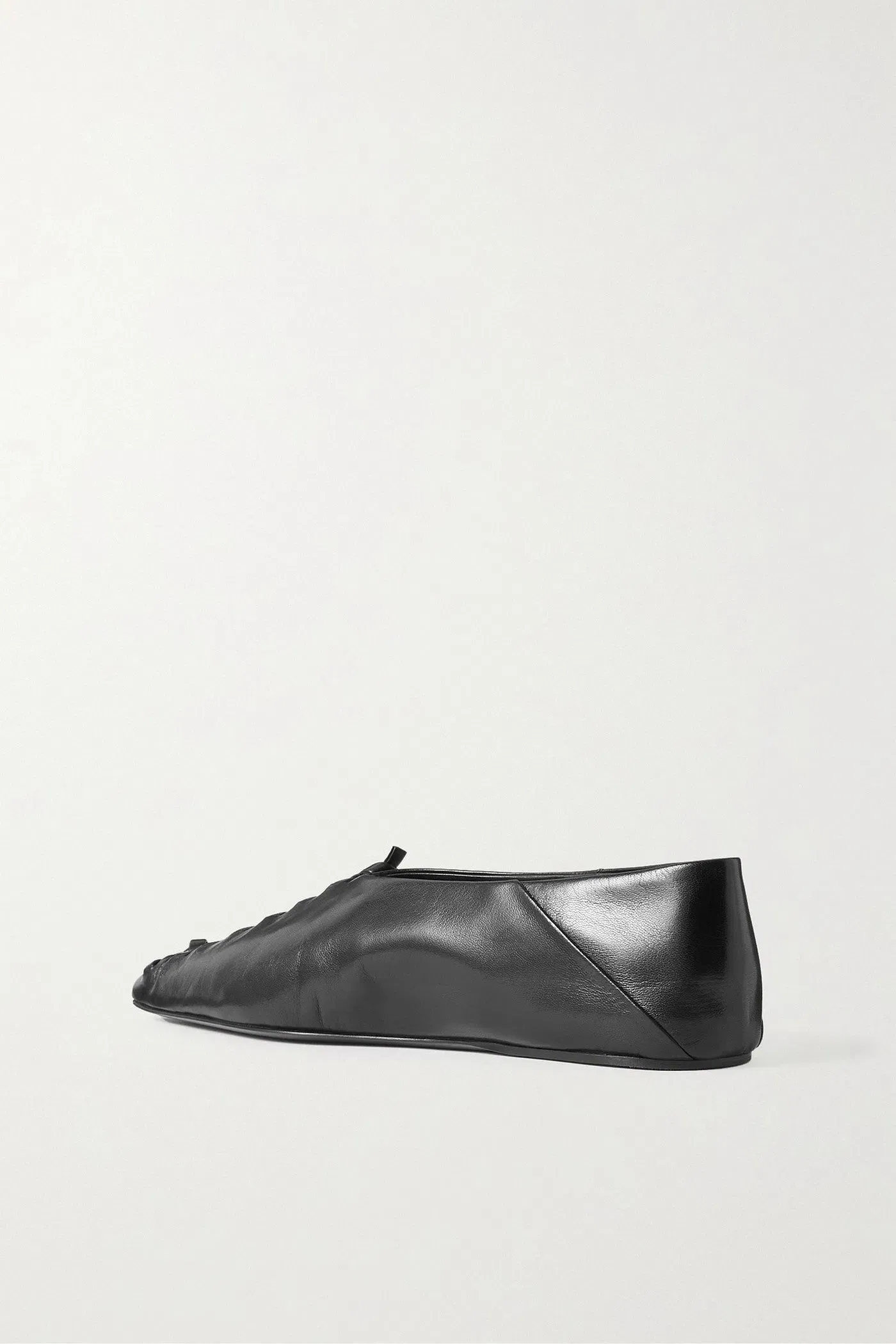 Jil Sander Leather Point-Toe Flats Black Women's