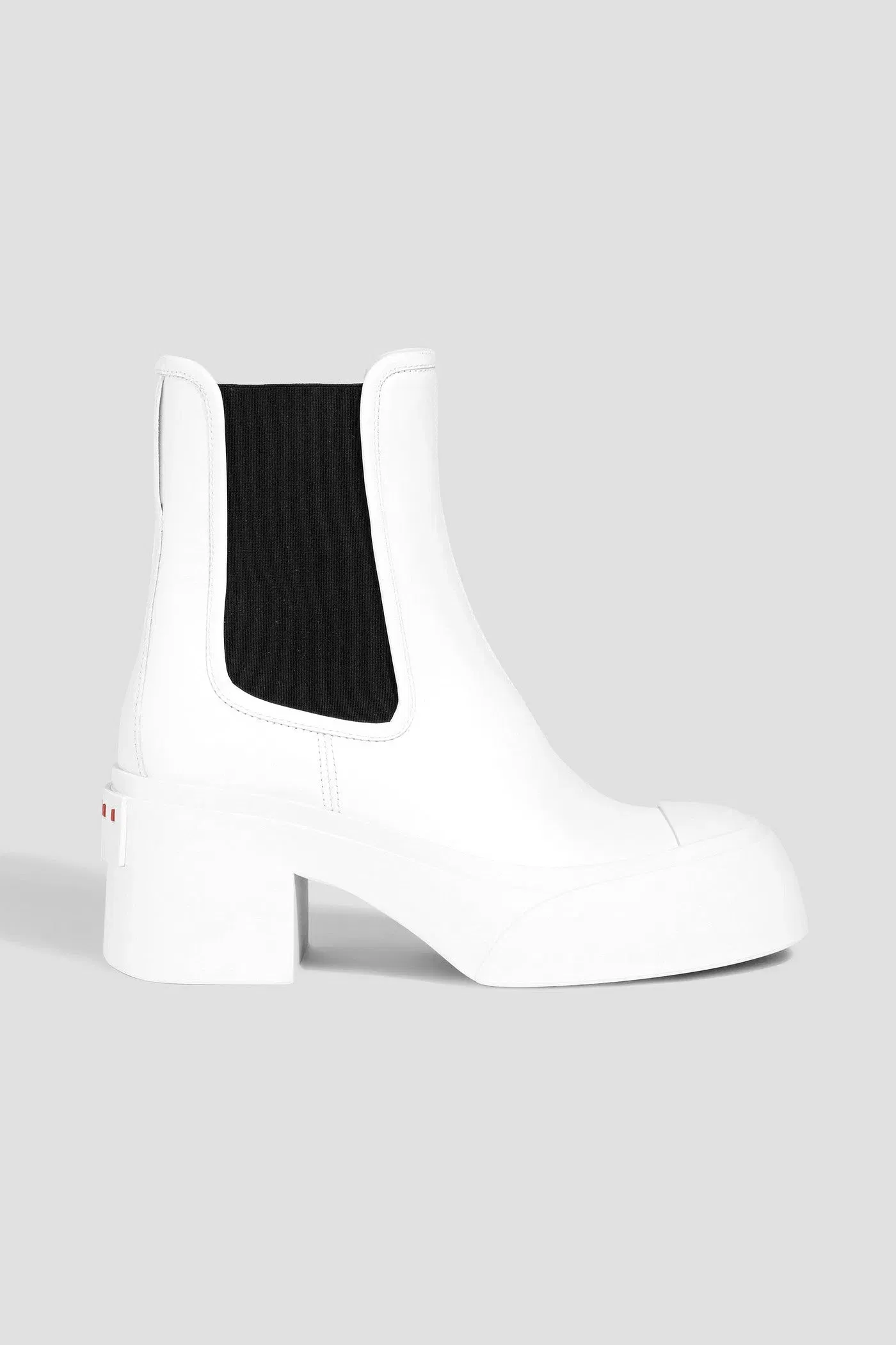 Marni Leather Platform Chelsea Boots White Women's