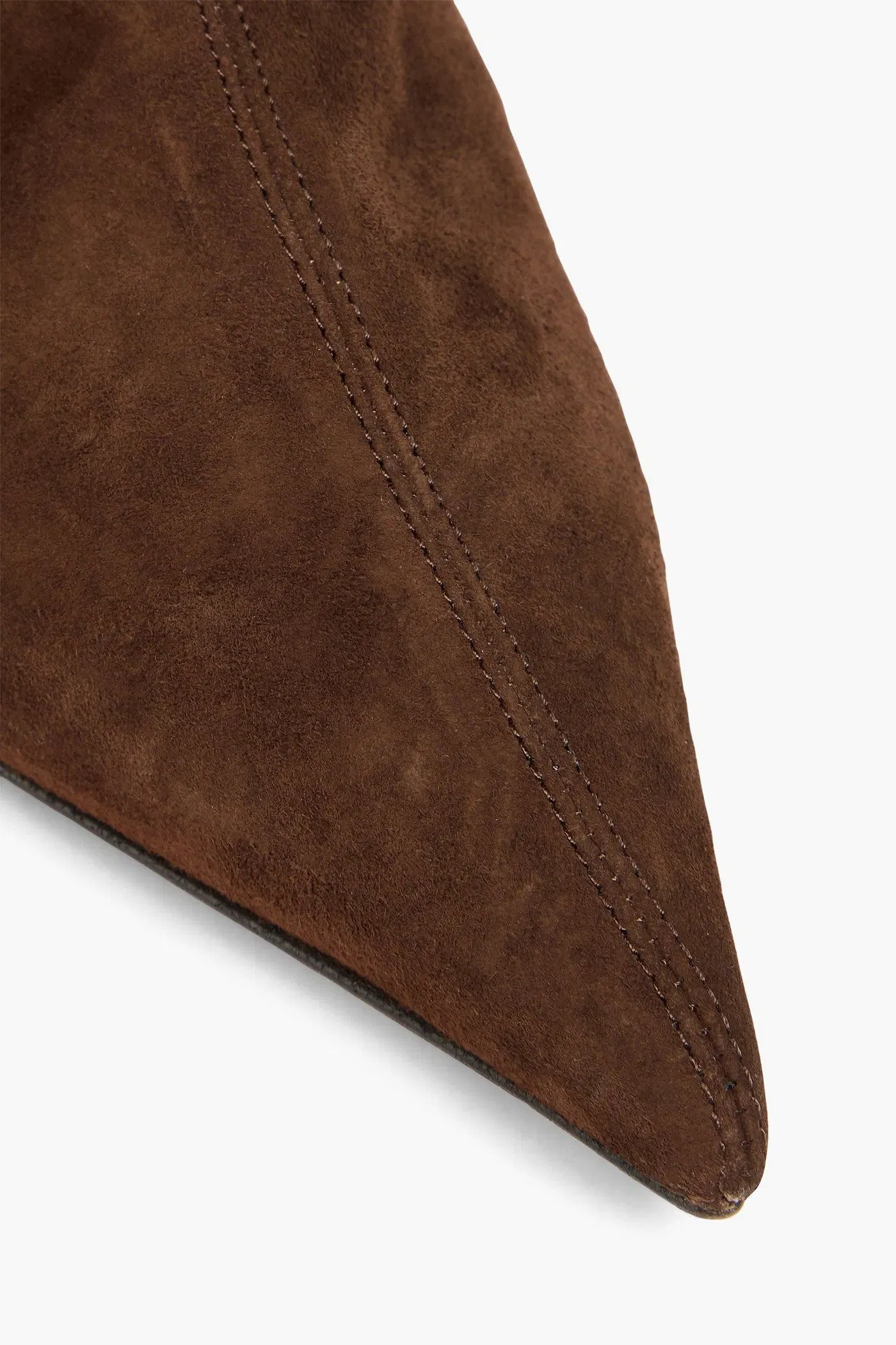 Amina Muaddi Fiona Suede Thigh Boots Chocolate Women's