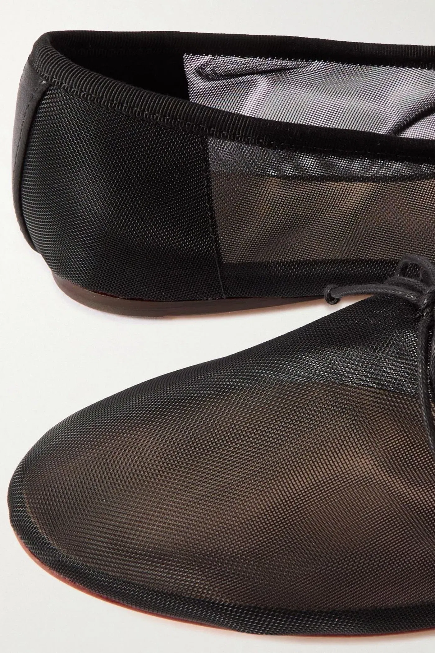 Loeffler Randall Landon Soft Bow-Detailed Mesh Ballet Flats Black Women's