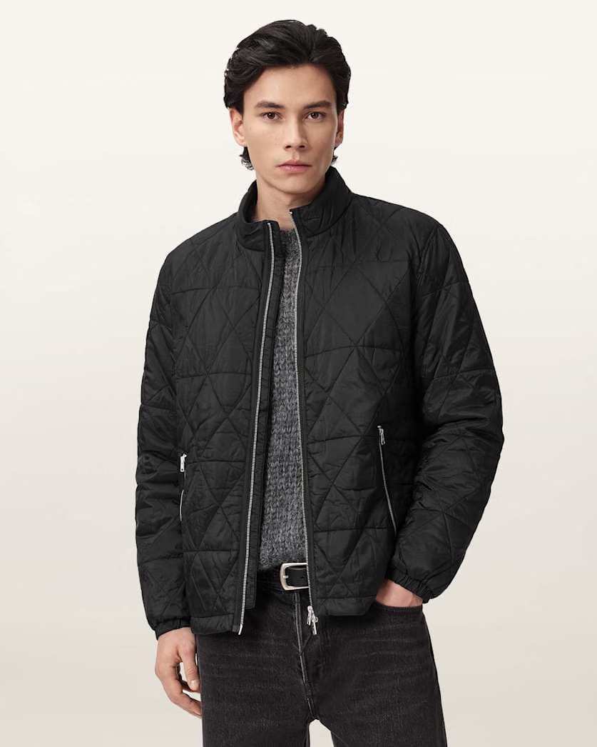 AllSaints Tribex Matte Quilted Jacket Black