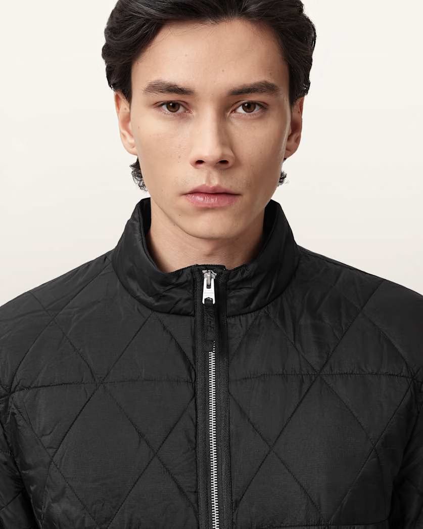 AllSaints Tribex Matte Quilted Jacket Black