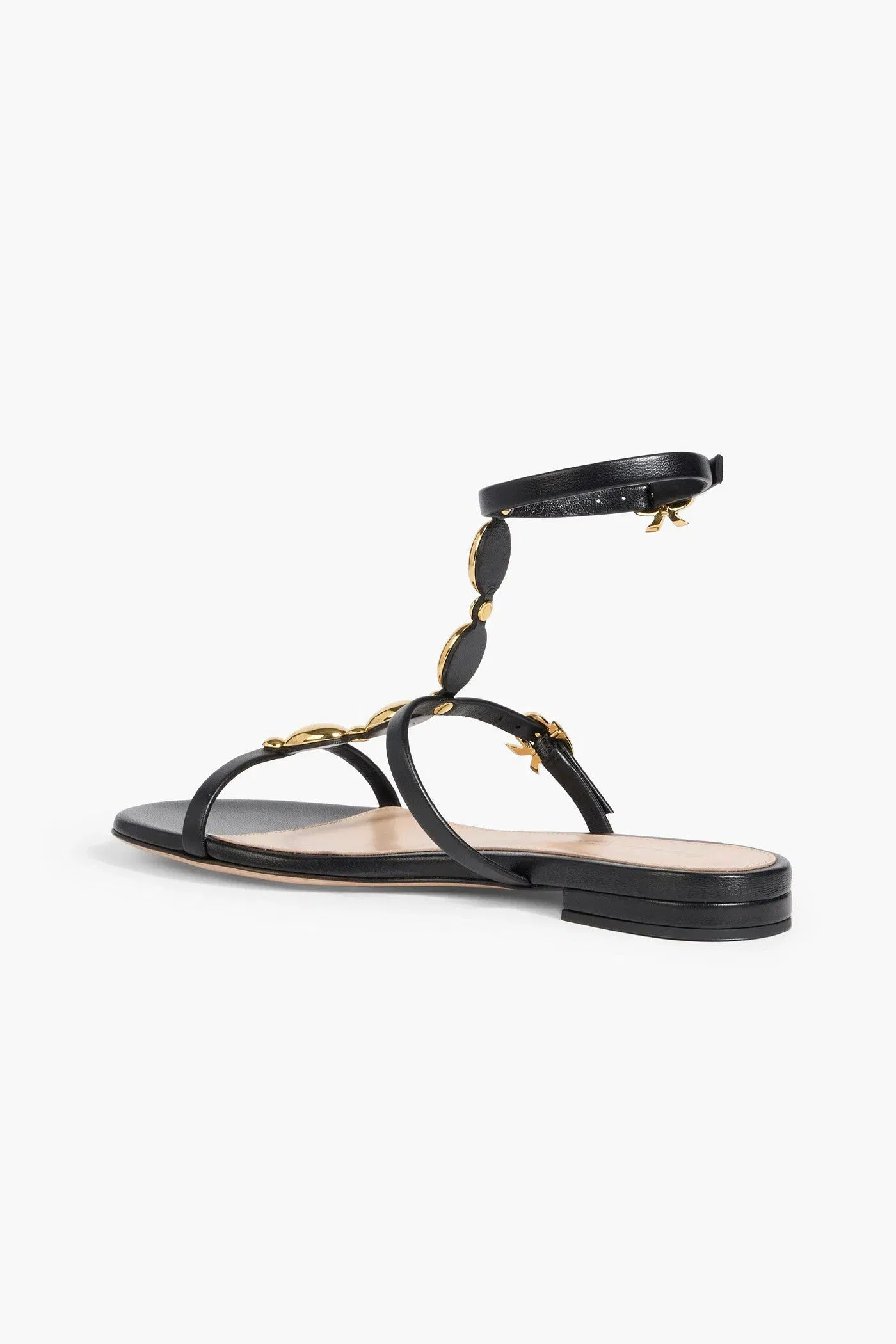 Gianvito Rossi Kalinda Embellished Leather Sandals Black Women's