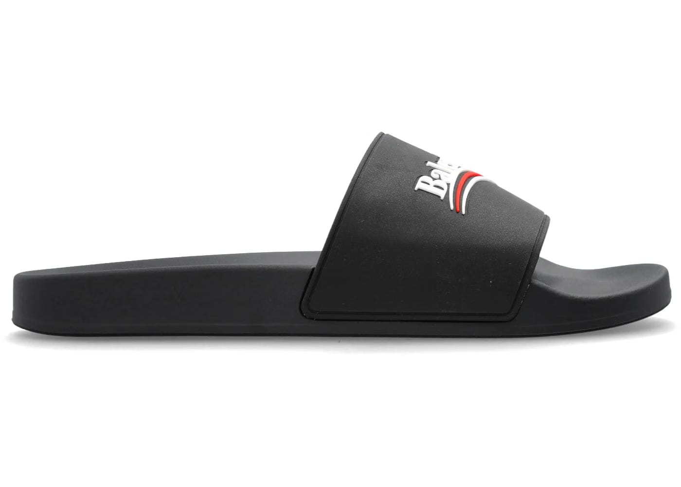 Balenciaga Pool Slide Black Political Campaign Logo