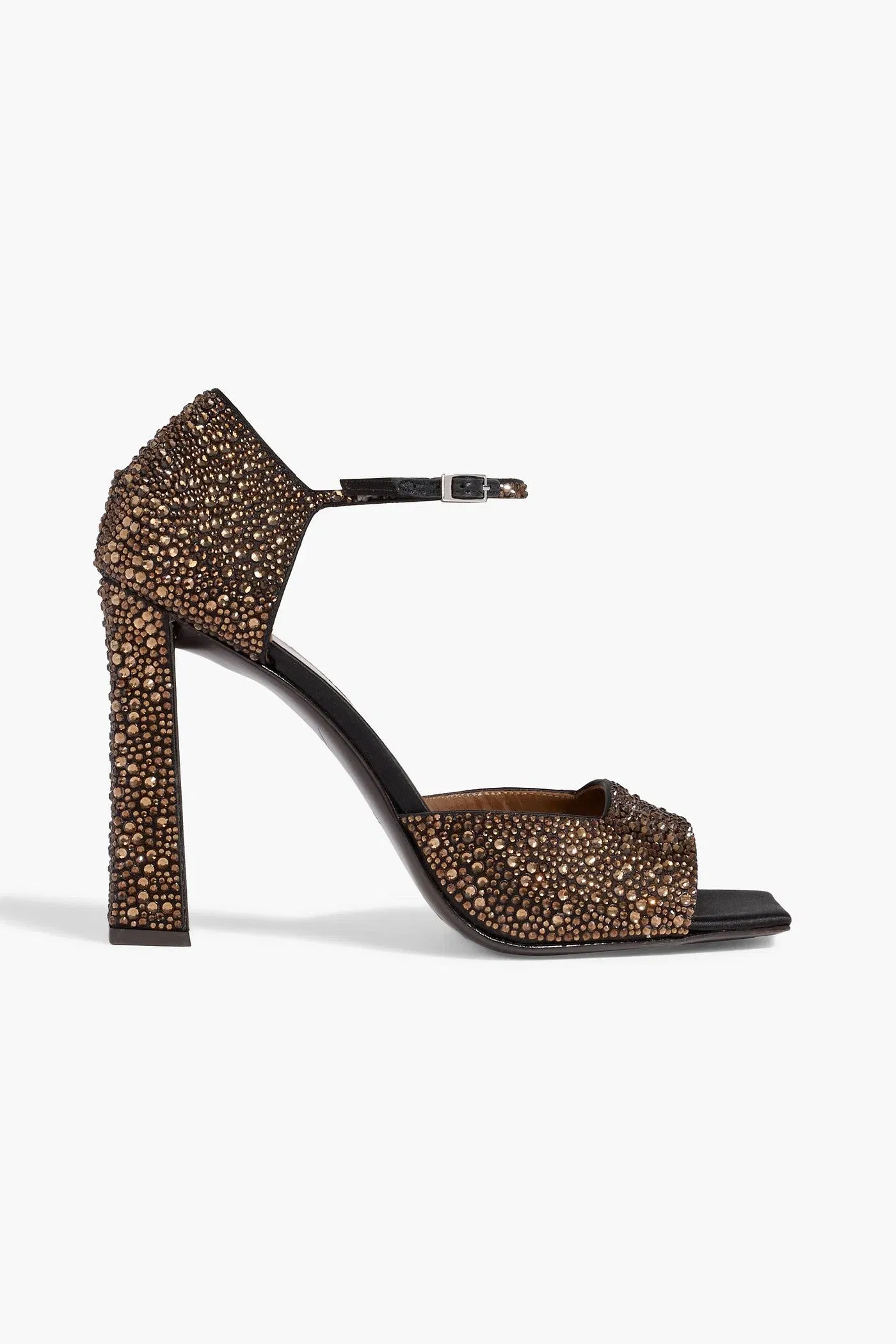 Giuseppe Zanotti Mya 105 Crystal-Embellished Satin Sandals Gold Women's