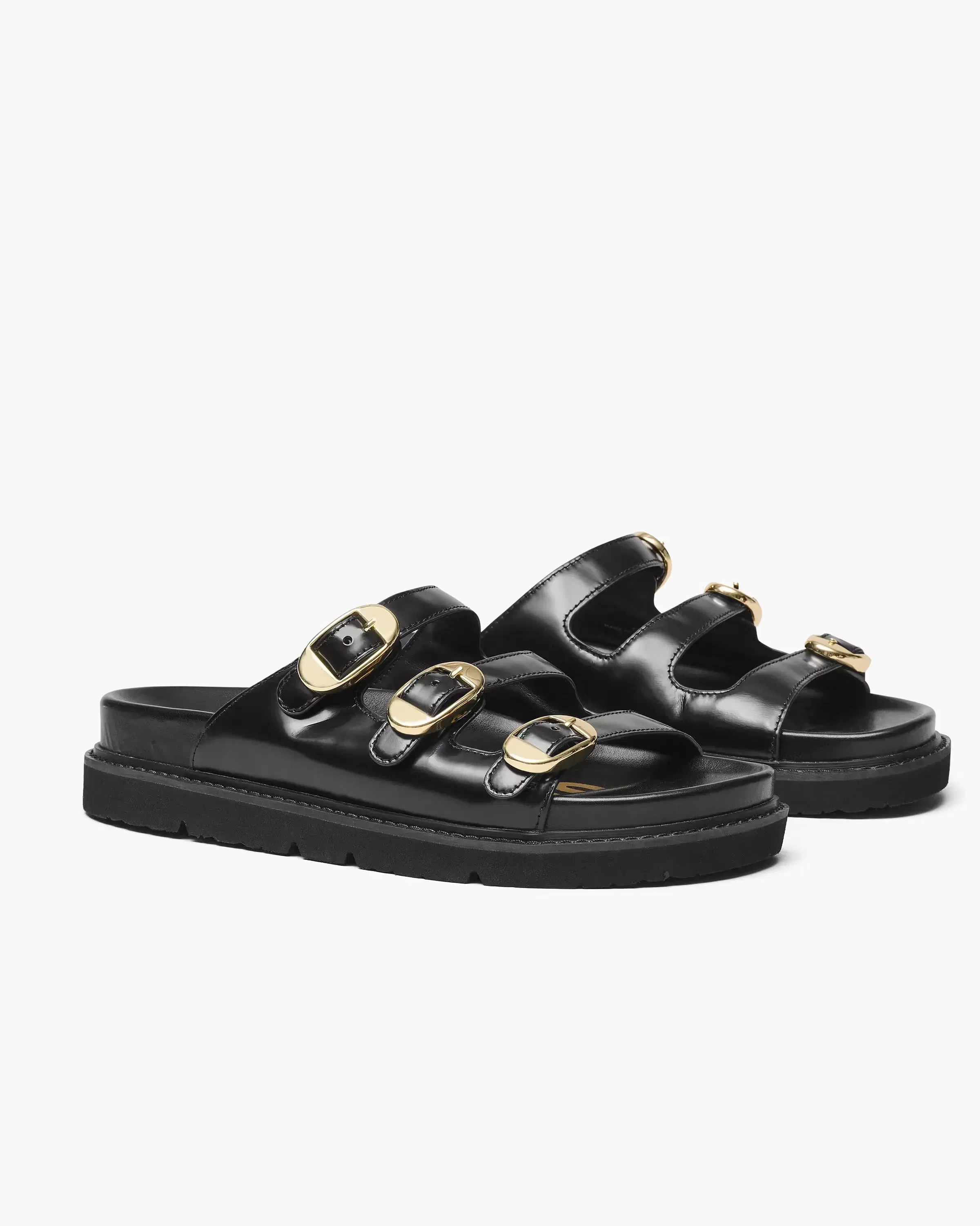 Marc Jacobs The Leather Kiki Slide Black