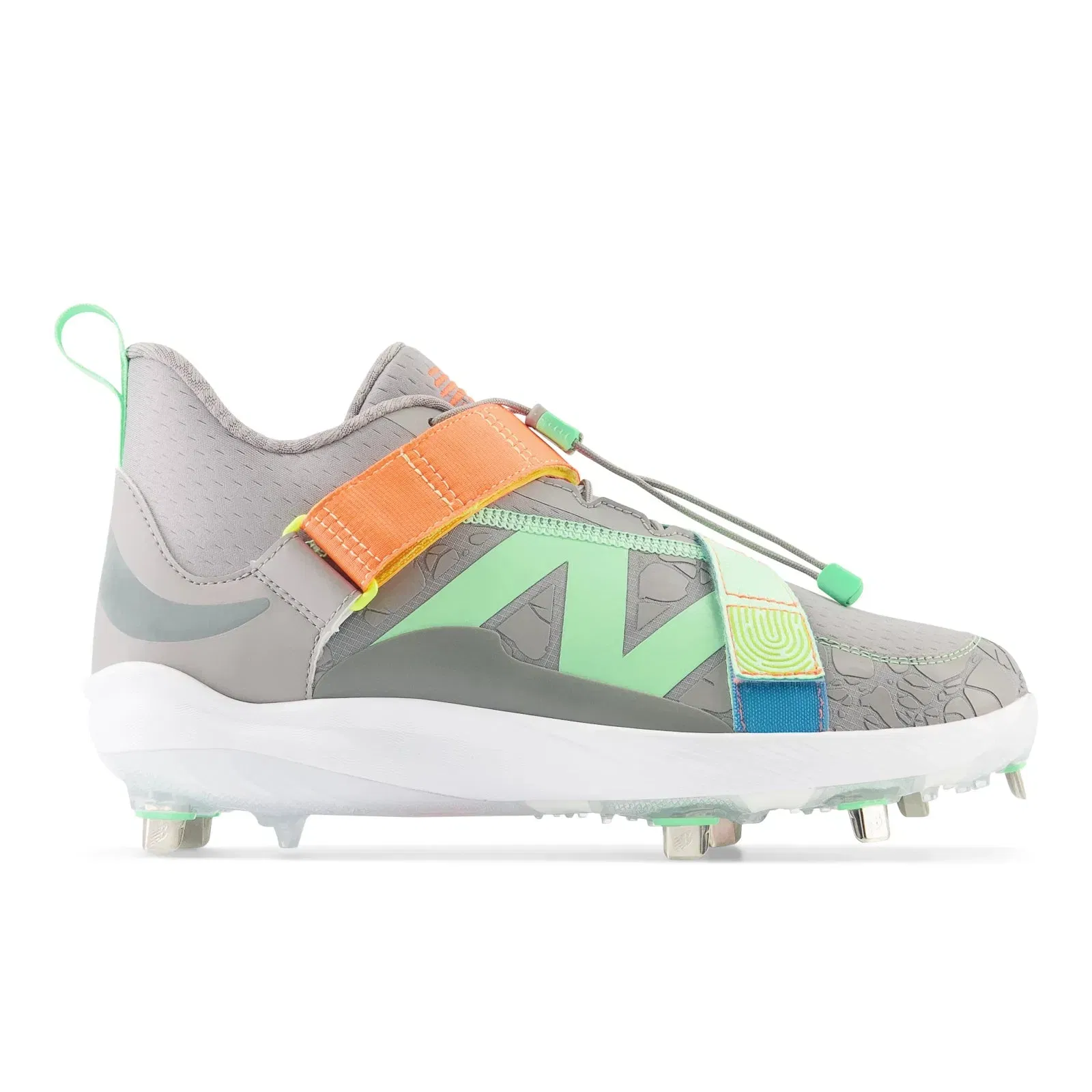 New Balance Fuelcell Lindor 2 Metal Team Away Grey With Neon Dragonfly And Electric Jade Team Away Grey With Neon Dragonfly And Electric Jade