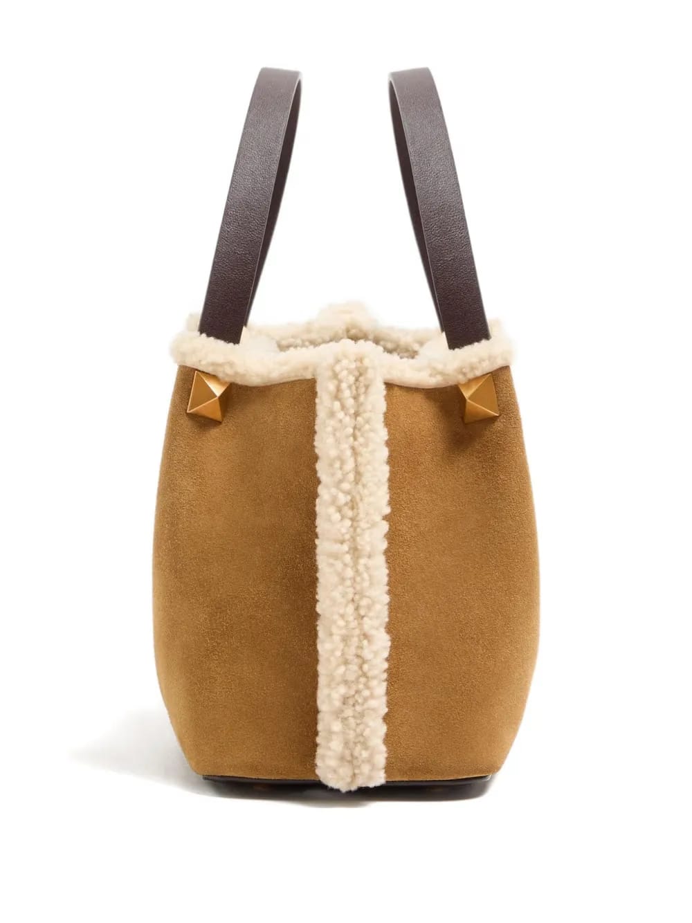 small VLogo Signature suede tote bag