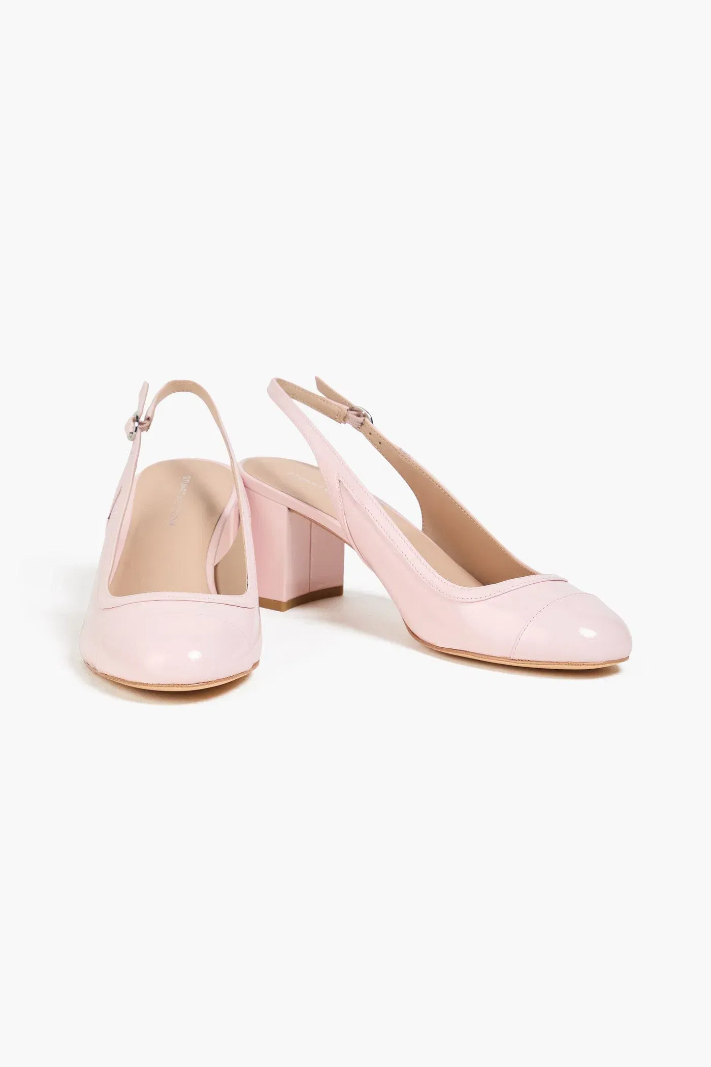 Stuart Weitzman Celina Patent-Leather Slingback Pumps Baby Pink Women's