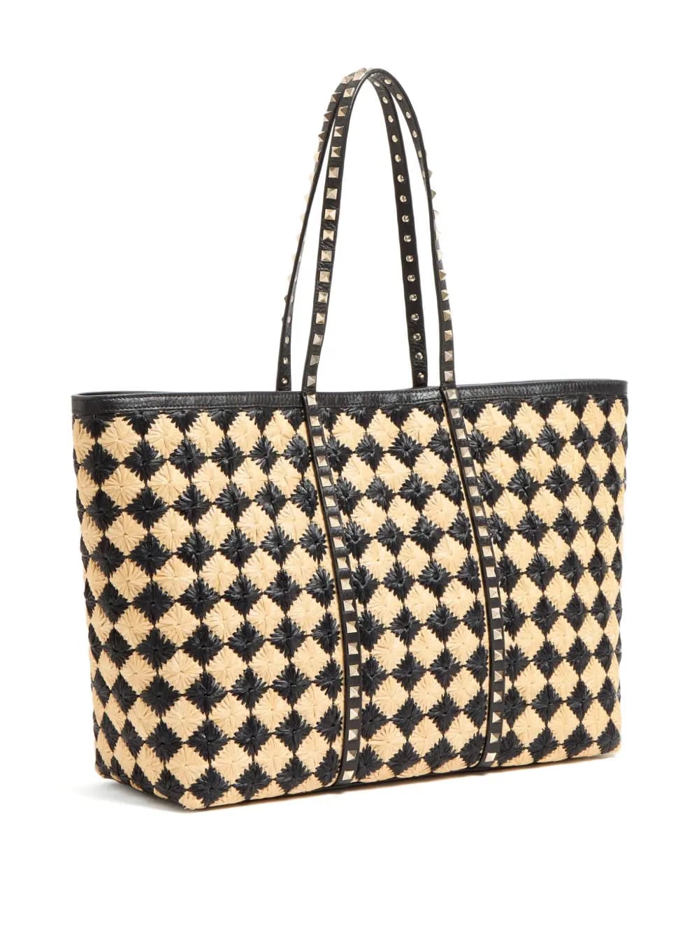 Rockstud embroidered tote bag