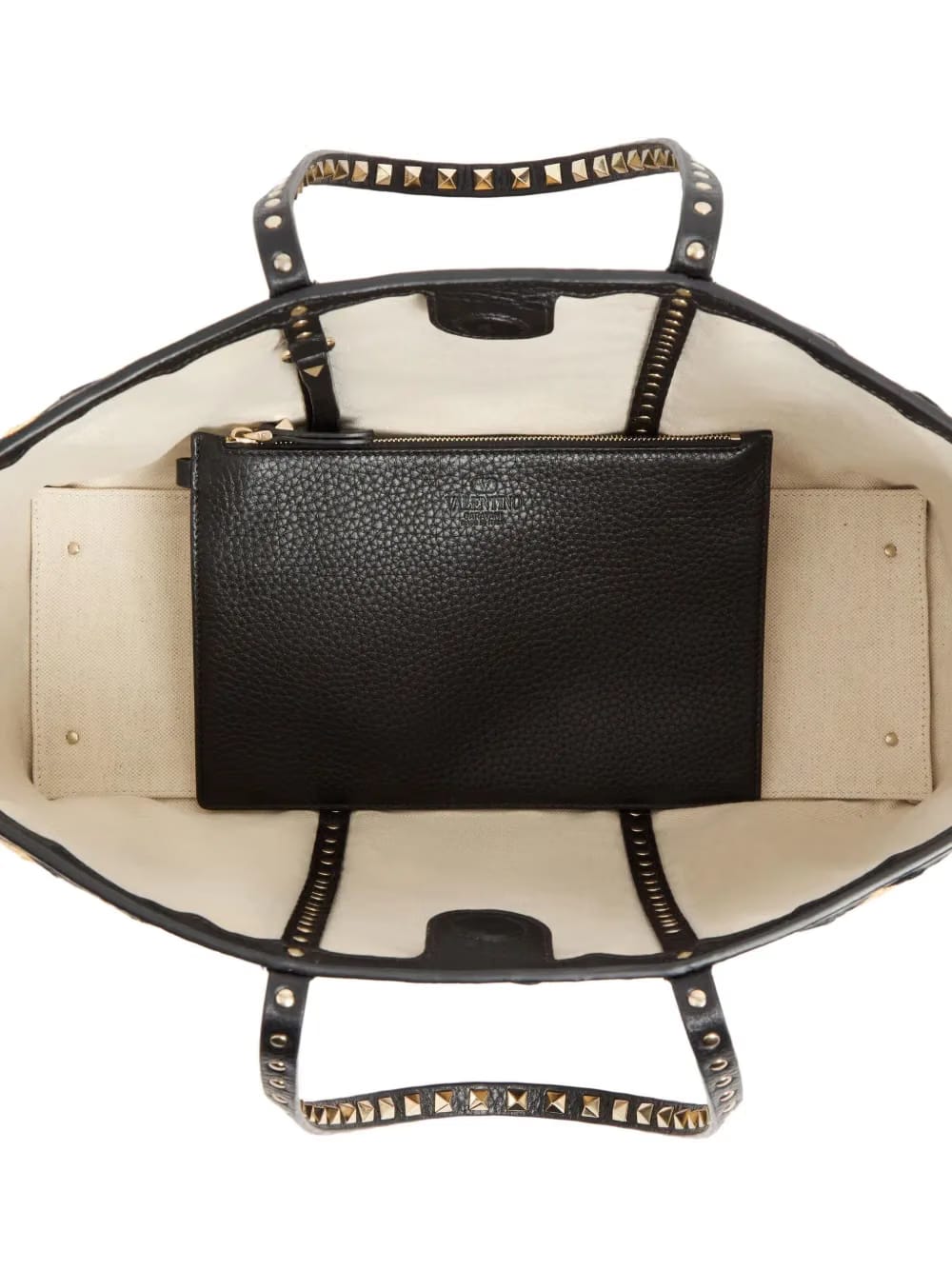 Rockstud embroidered tote bag